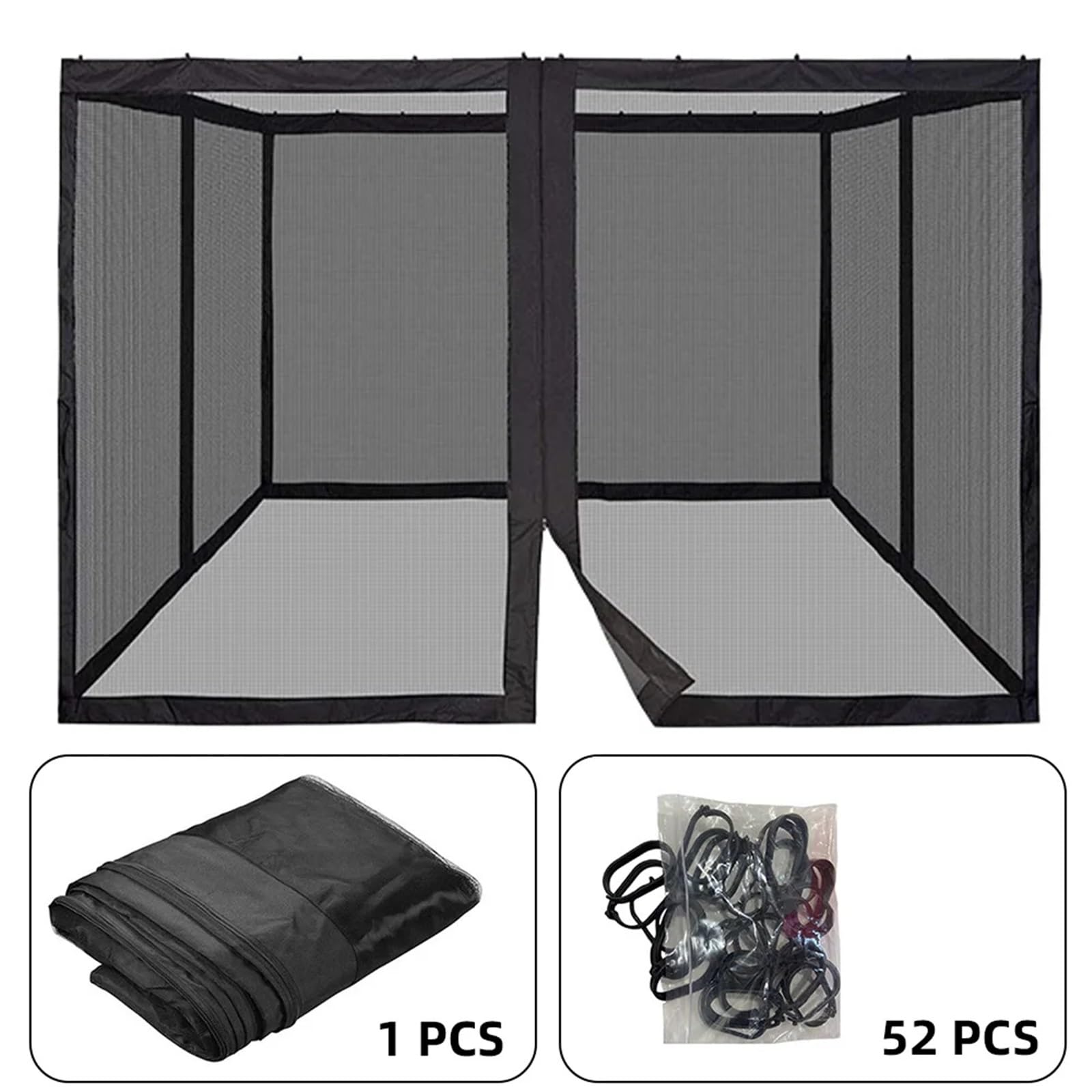 Zanzariera a 4 Pannelli for ombrellone da Patio – Protezione Solare for Esterni – Pareti divisorie a 4 Pannelli Zanzariera Gazebo(10x10 Brown)