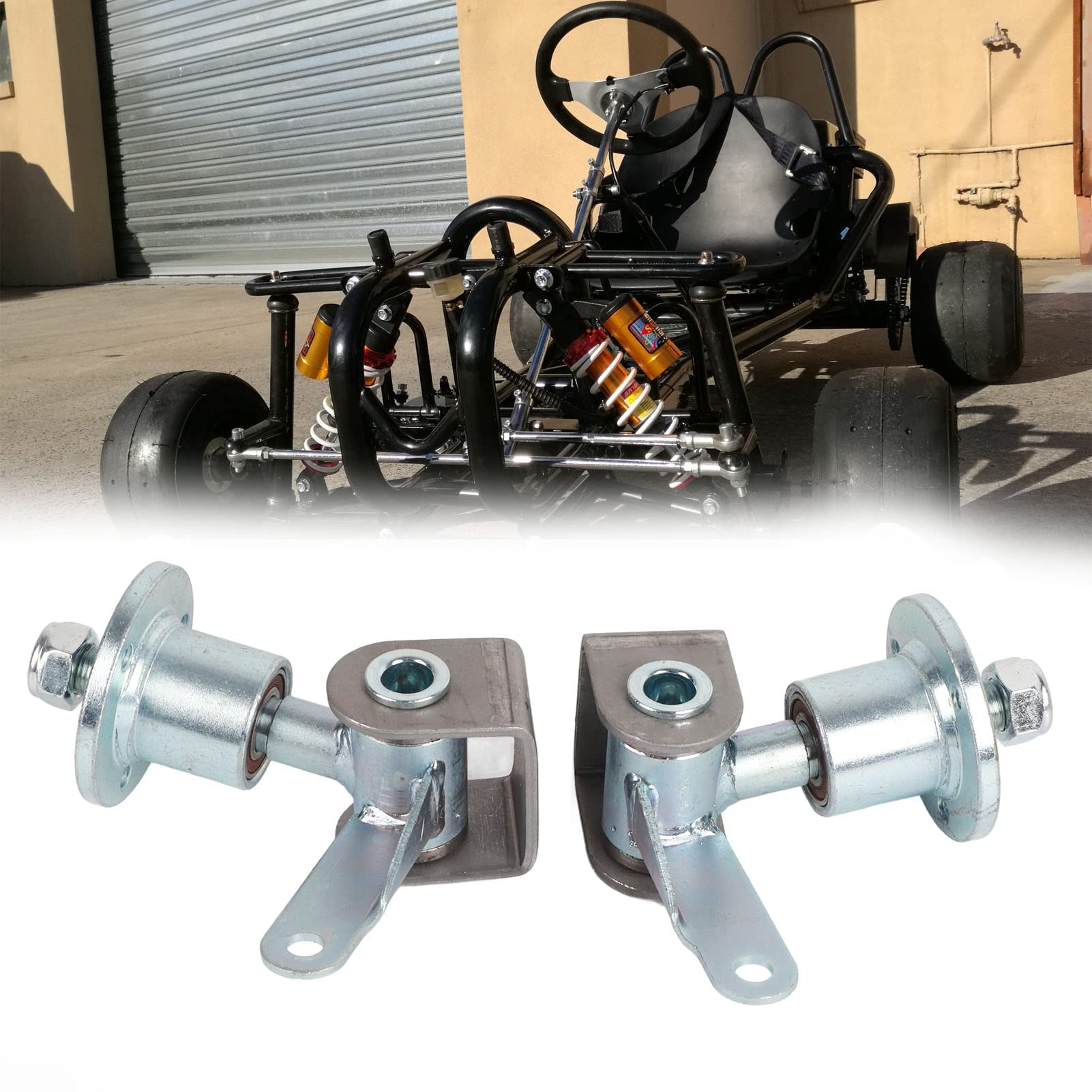 Set fuso a snodo per mozzo ruota, flangia cuscinetto mozzo ruota anteriore da 17 mm a 3 prigionieri, perno fuso a snodo per pneumatici da 5 pollici Go Kart ATV Quad