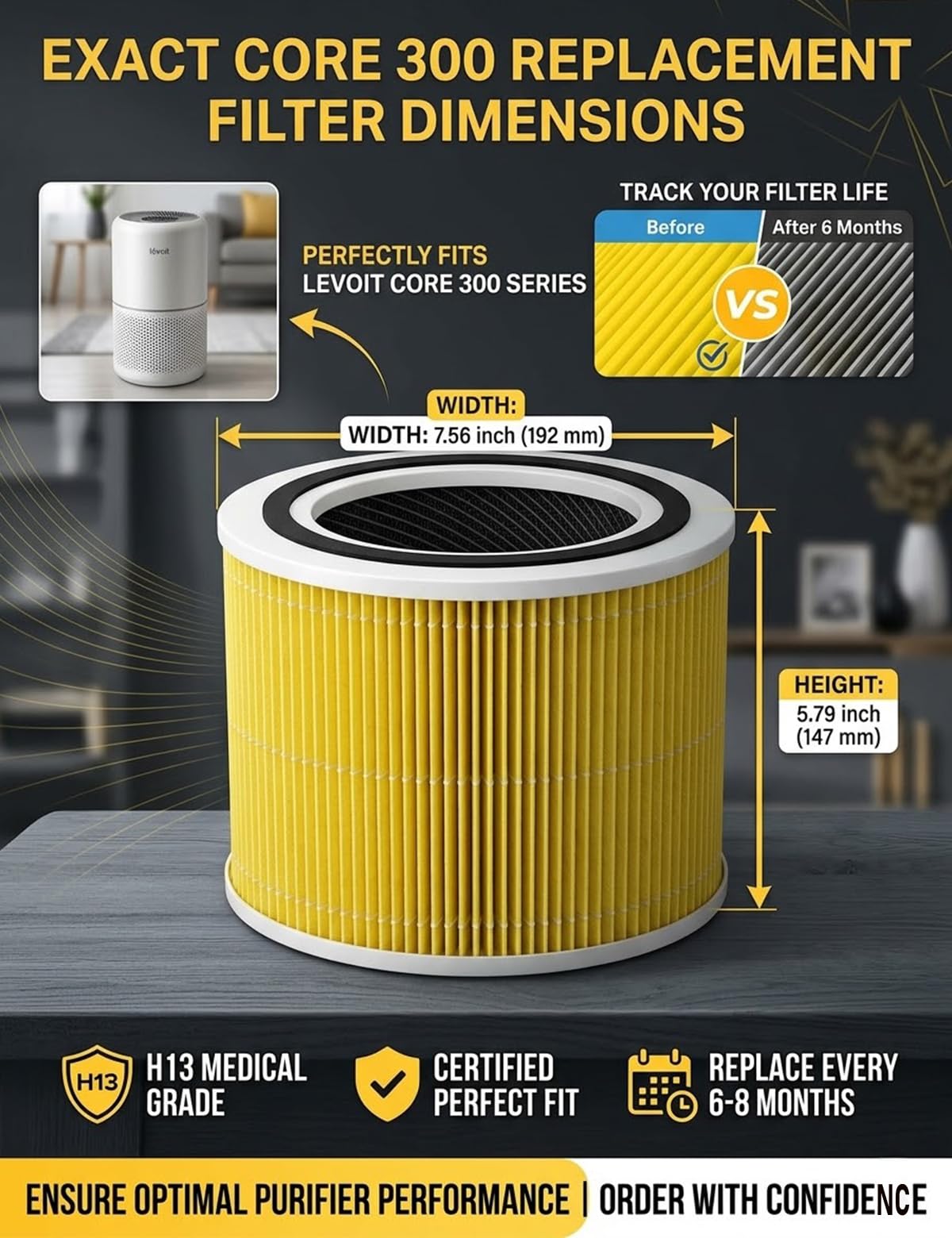 Amazon.co.jp: Core 300 交換用フィルター 2個パック LEVOIT Core 300S