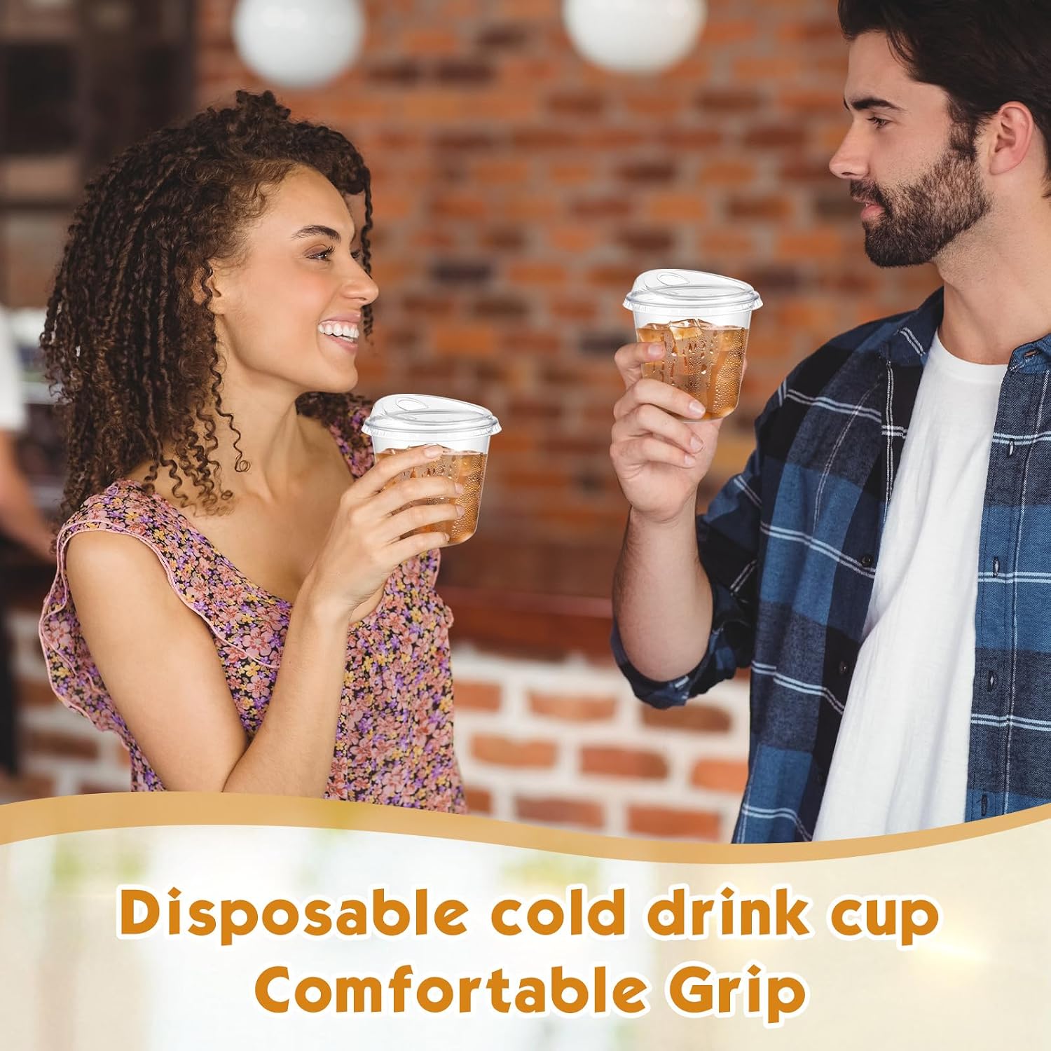 Baderke 25 Pcs Plastic Cups with Sip Lids Disposable Cups, 10 oz image 5