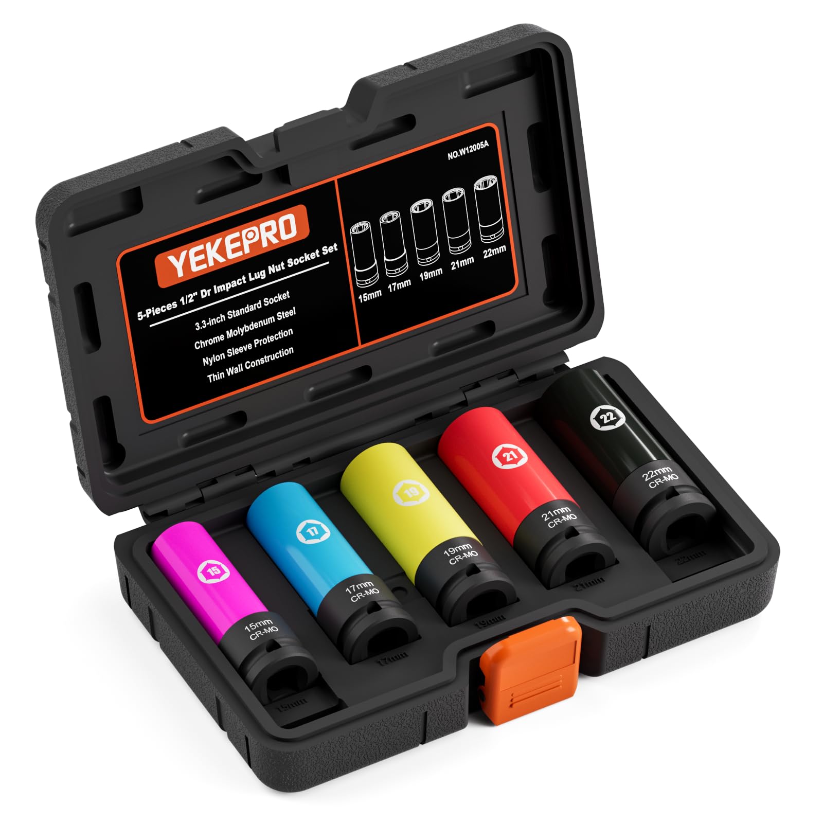 JM imports YEKEPRO 5 Pieces 1/2 inch Drive Impact Lug Nut Socket