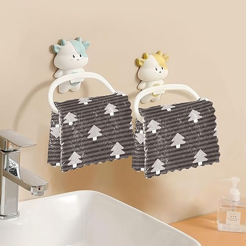 Miniatura 6 de KLL Toalla de microfibra con patrón de árbol de Navidad blanco y negro, paños de cocina absorbentes para puerta de mano, paños de cocina de Pascua