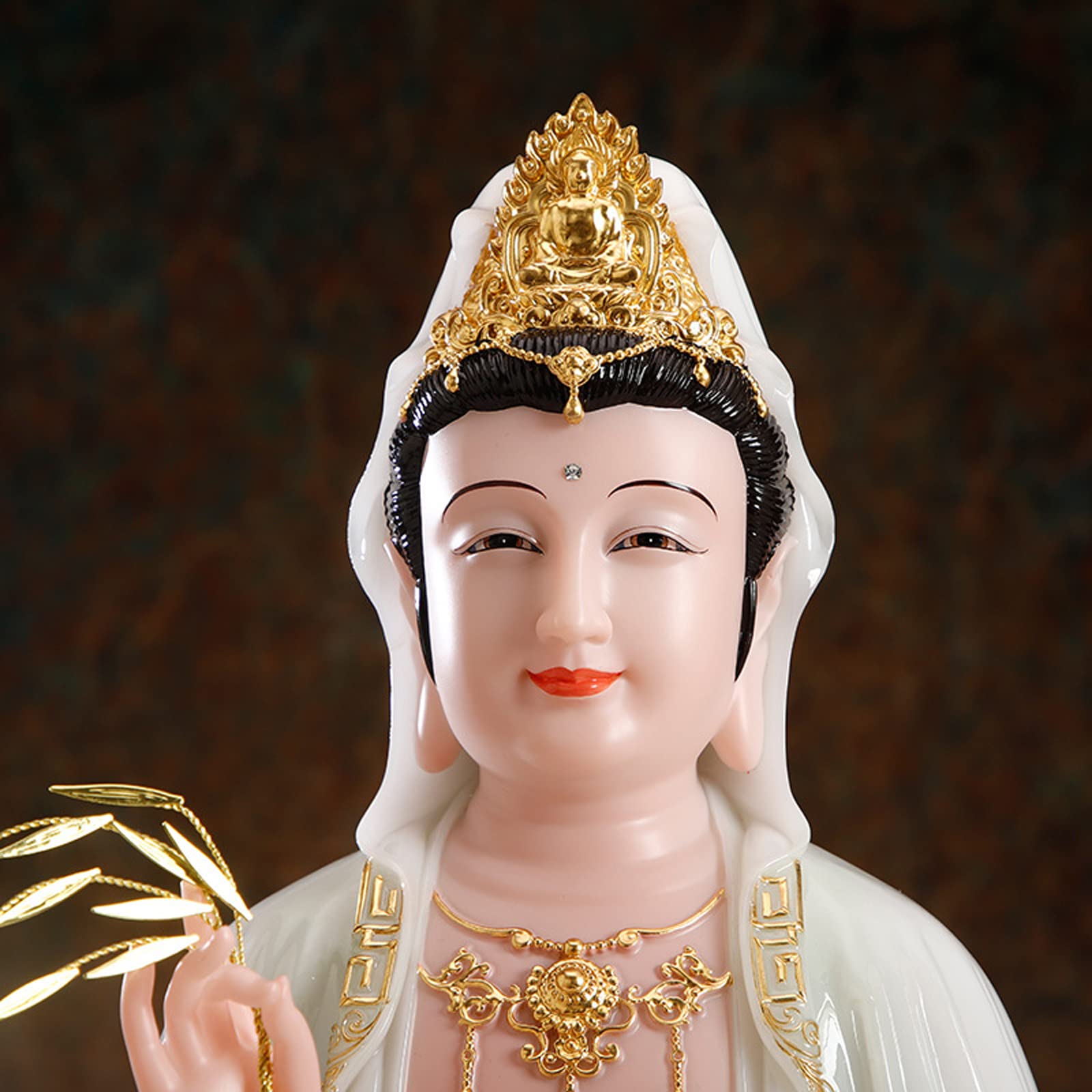 NM　中国玉石白玉彫刻　観音菩薩像仏像　印材重さ約425g　M　R6796 Amazon｜仏像 観音像 仏壇仏像 微笑む瞳を持つ白玉の観音菩薩像 り