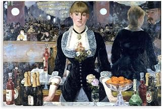 A Bar At The Folies-Bergere Poster Wall Art Paintings Canvas Print HD Photos Living Room Bedroom Dining Rooms Posters Decor 24x16inch(60x40cm) Unframe-style
