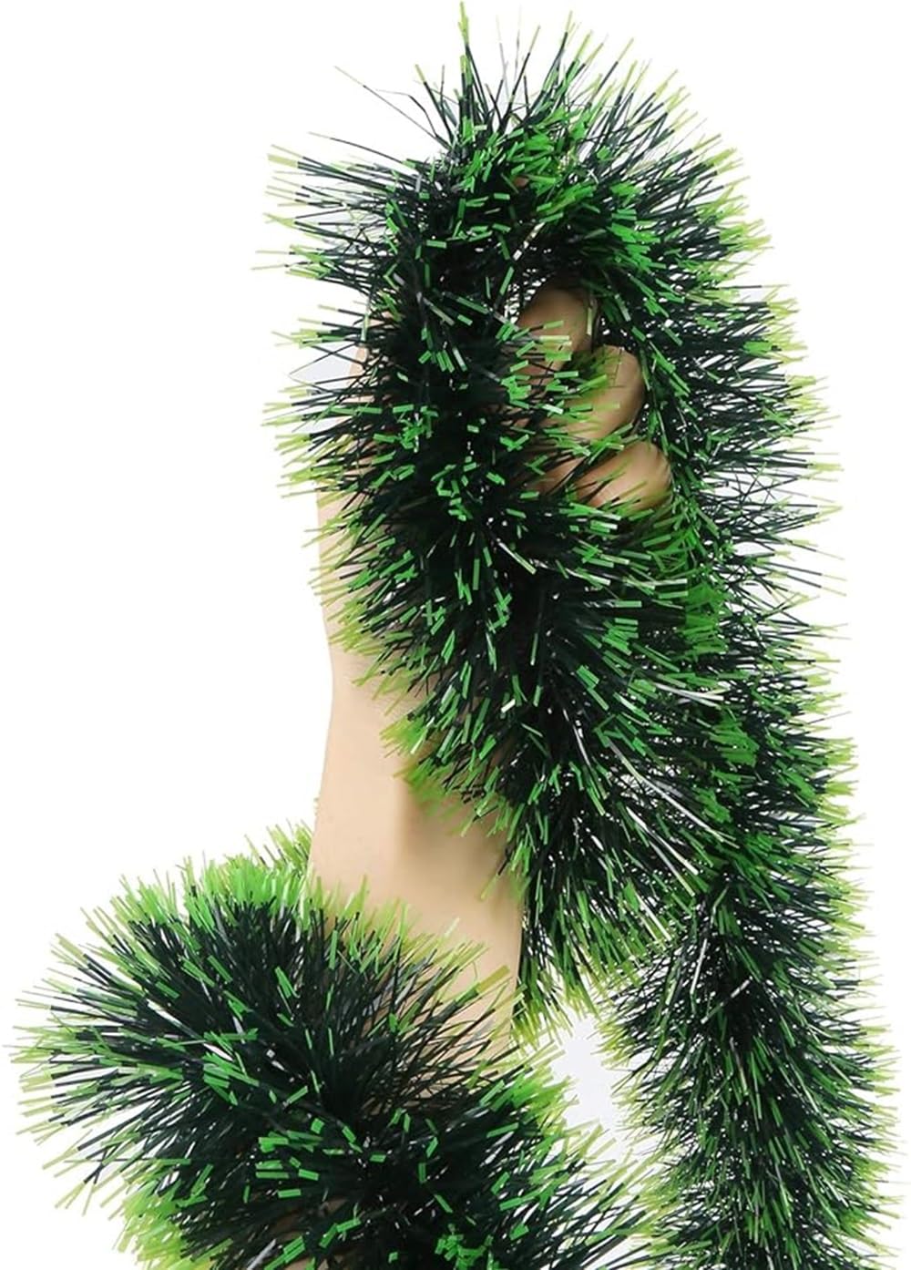 SPHINX Christmas Tinsel Garland for Christmas Tree Decorations, Artificial Pine Garland for Mantle Stair Fireplace Home Party Decoration Approx 6 ft as shown in image- (Light & Dark Green, 1 Piece)