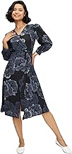 AASK Women's Printed Delta Crush Calf Length A-Line Dress