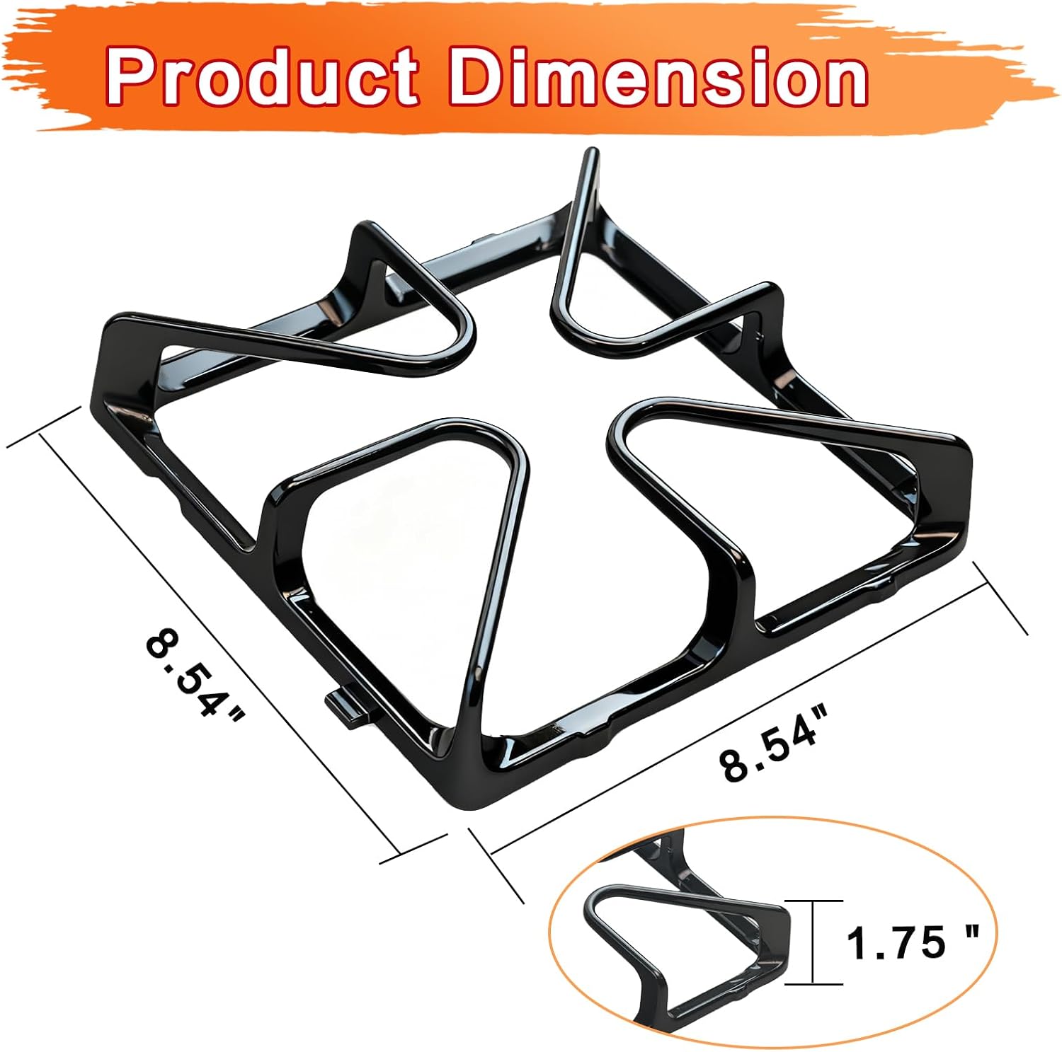 WB31K10034 Stove Grate Replacement Parts for GE Burner Grate Kenmore Hotpoint Stove Parts General Electric Gas Range Parts Stove Surface Top Grate Metal Steel Rack (1 Pack)