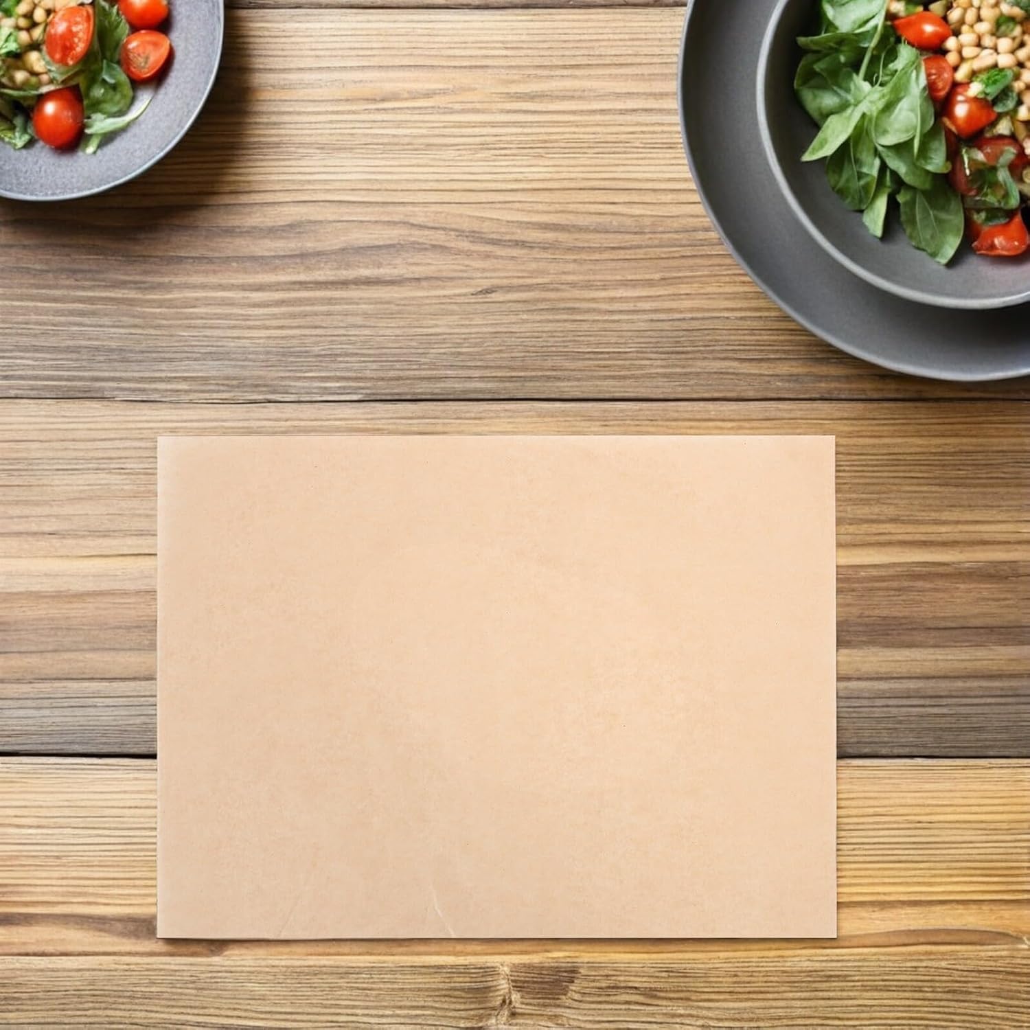 Yardwe 100pcs Pre-cut Unbleached Parchment Sheets 40x30cm Food Grade Silicone Coated Non-stick Baking Paper for Oven Grilling Bbq Air Fryer Steaming