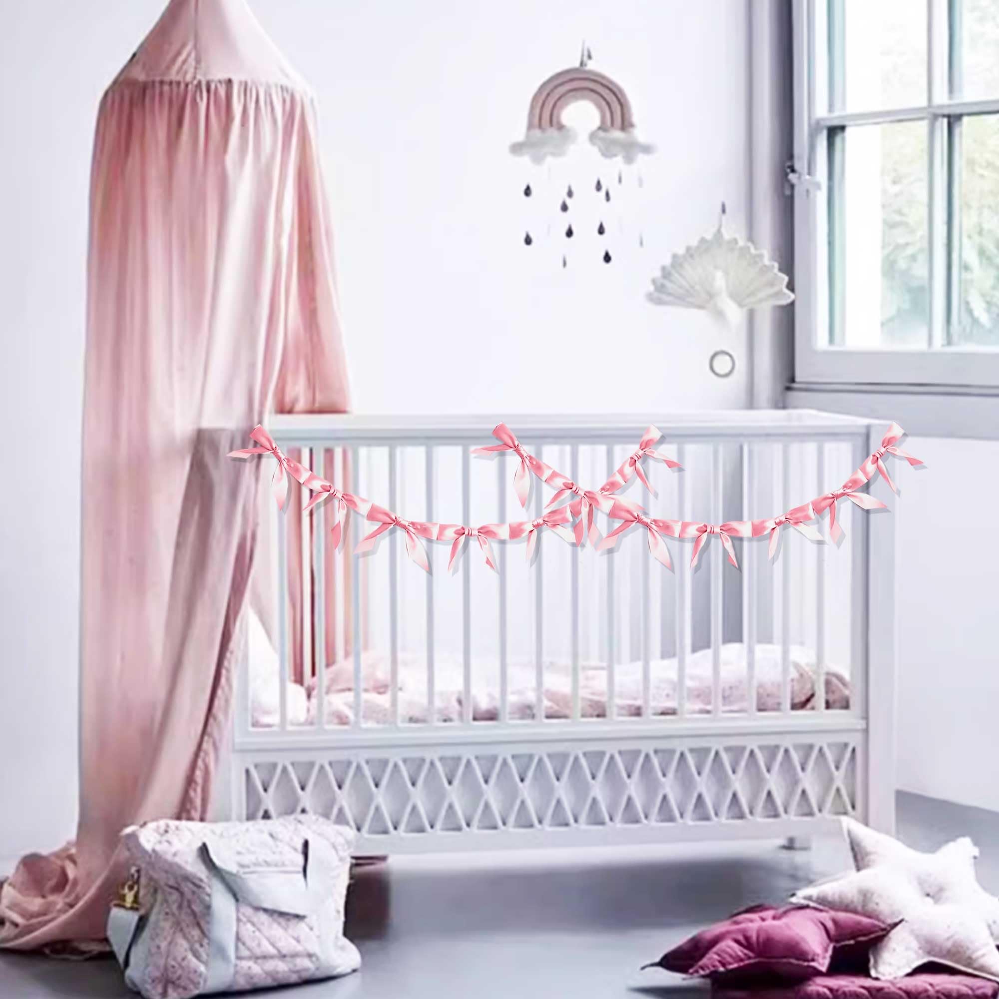 Lot De 40 Assiettes En Carton Déco Nœud Rose - 20 Grandes (22,9 Cm) & 20 Dessert (17,8 Cm) - Pour Fête Fille, Baby Shower, Mariage