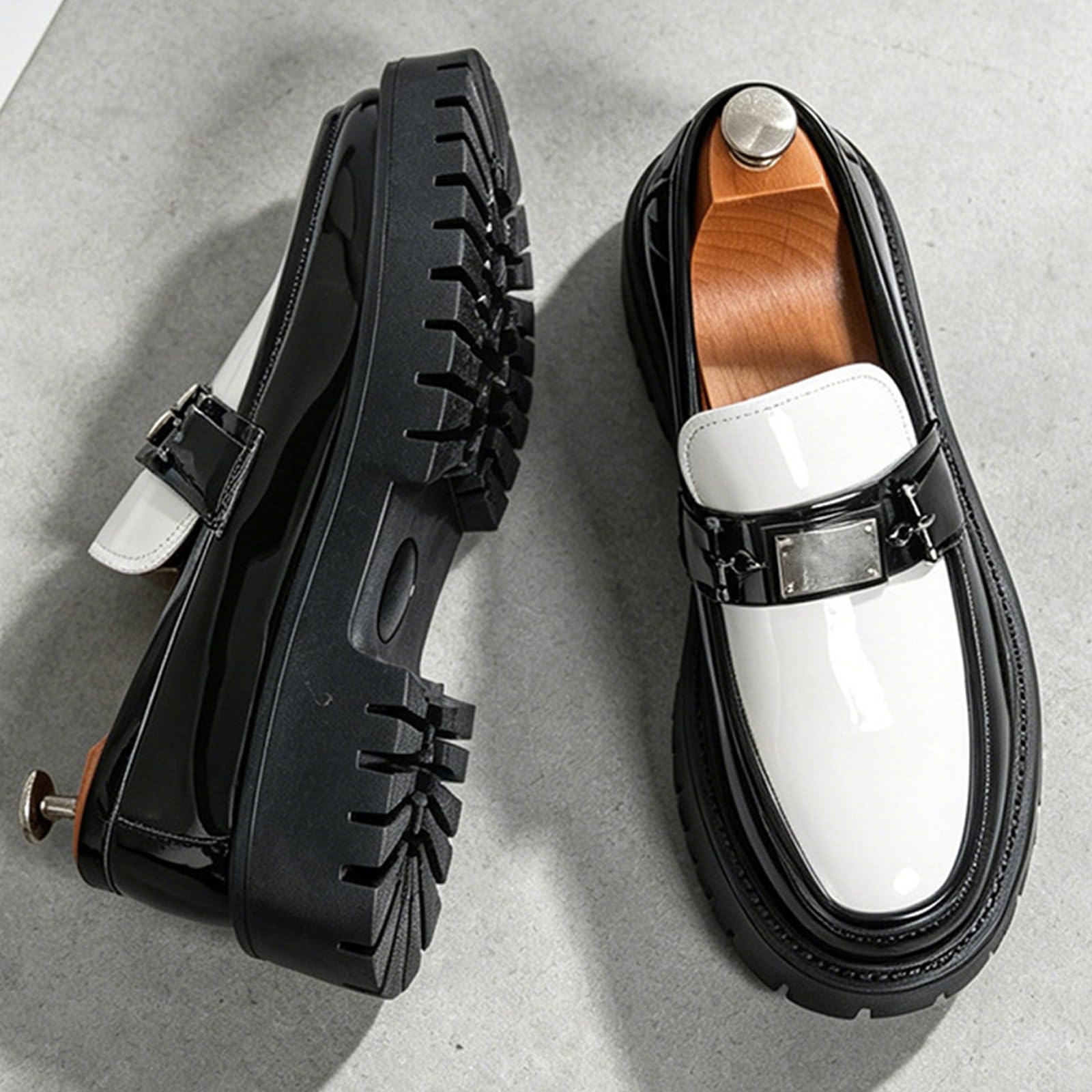 Mocassini Plateau Uomo Scarpe Eleganti Slip-On Comodi