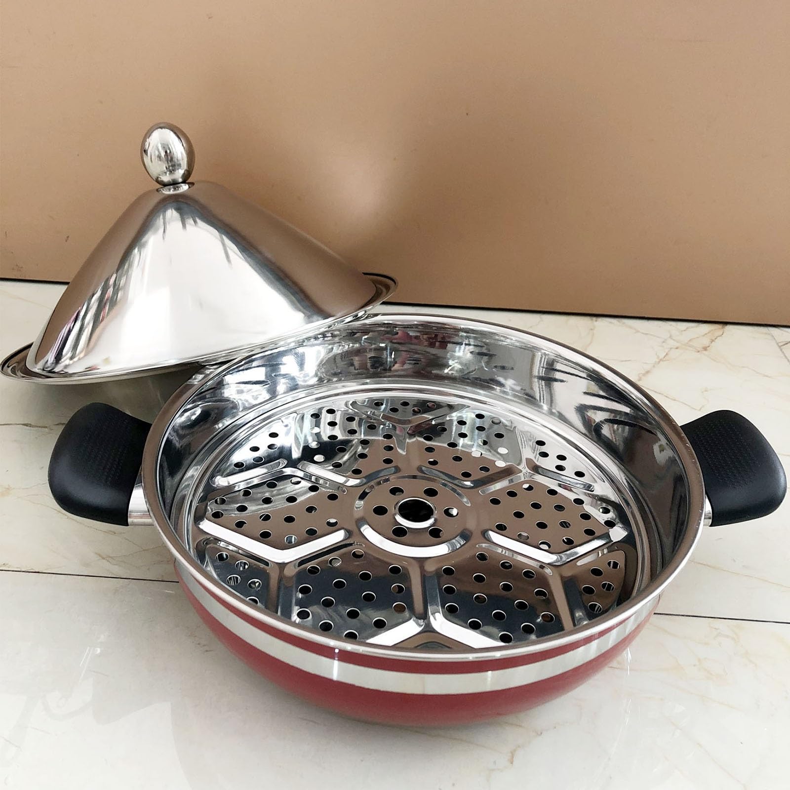 Tajine Topf Zum Kochen Traditioneller Tagine Marokko Edelstahl Schnelles Kochen Auflaufform Zum Langsamen Garen HöHerer Topfdeckel