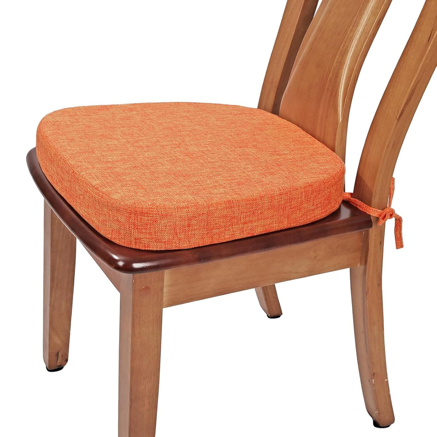Holomaalahi Orange U Shaped Outdoor Chair Cushions 48X48x3cm Chair Pads For Dining Chairs With Ties & Removable Cover