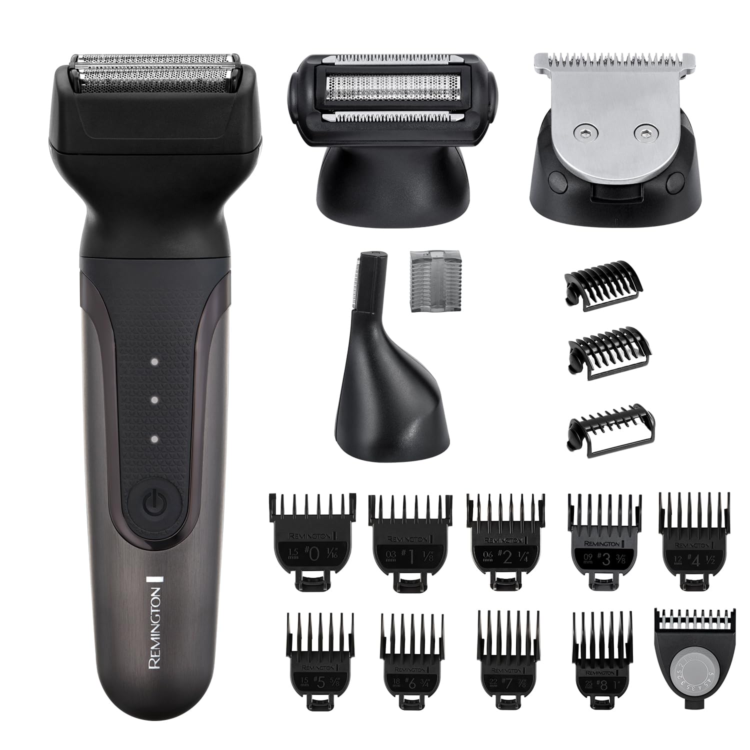 Remington ONE PG780 - Peluquero múltiple 18 en 1 para hombres y mujeres (recortadora de vello corporal, hoja de 38 mm para cabello y barba, afeitadora de aluminio, nariz y orejas, 14 peines, USB,