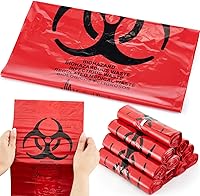 Geiserailie 200-Pack 3 Gallon Red Biohazard Waste Bags - Leakproof 1.26 Mil LDPE, 10 Rolls for Medical Hospital Hazardous Disposal