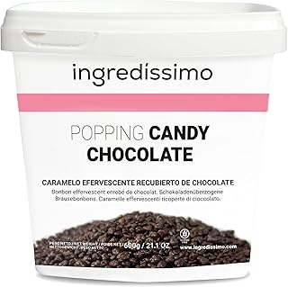 Ingredíssimo - Popping Candy Chocolate, 600 g, Topping de Piezas de Caramelo Gasificado, Decoración Comida, Recubiertas con Chocolate, Efecto Efervescente con Humedad, Color Marrón