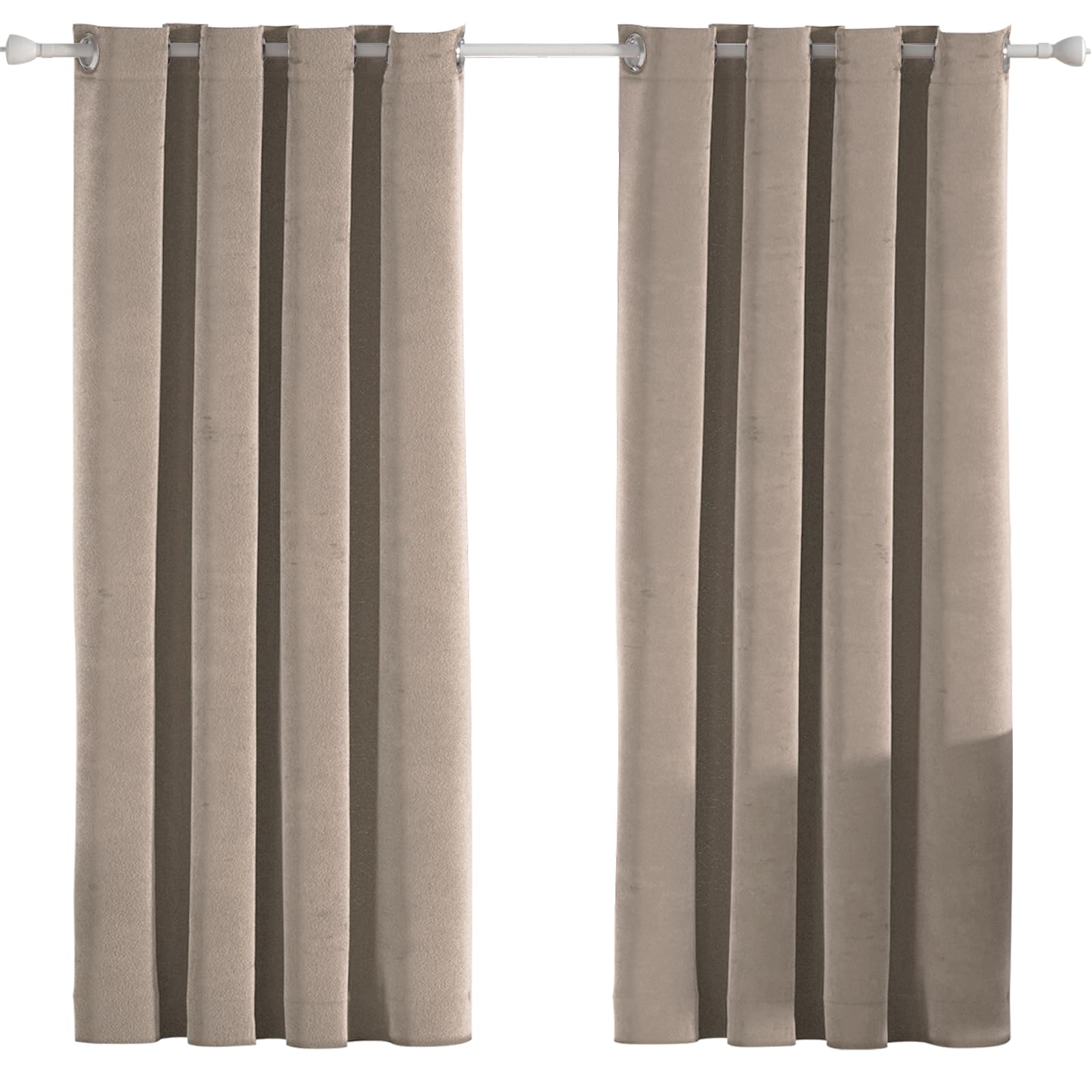 Ystyle Velvet Curtains, Set of 2, 100% Blackout Curtains, 55 x 63 Inch, Thermal Curtain Against Cold and Heat