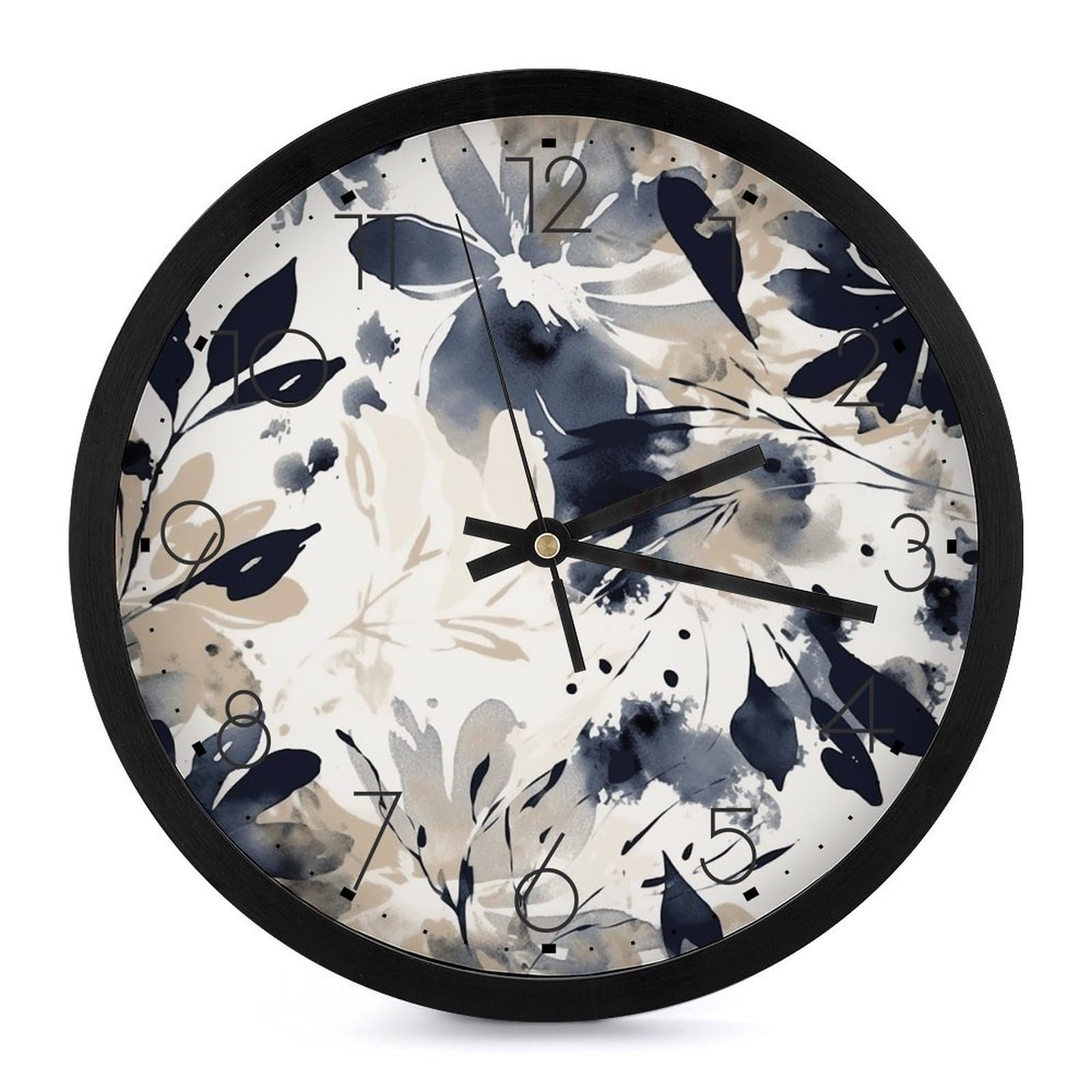 Horloge murale silencieuse à quartz avec affichage analogique fluide de 25 cm