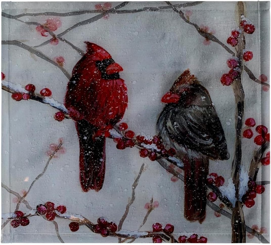 3dRose Image of Cardinal Couple Sitting on Branches with Snowfall 22x30 Bath Hand Pool Towel