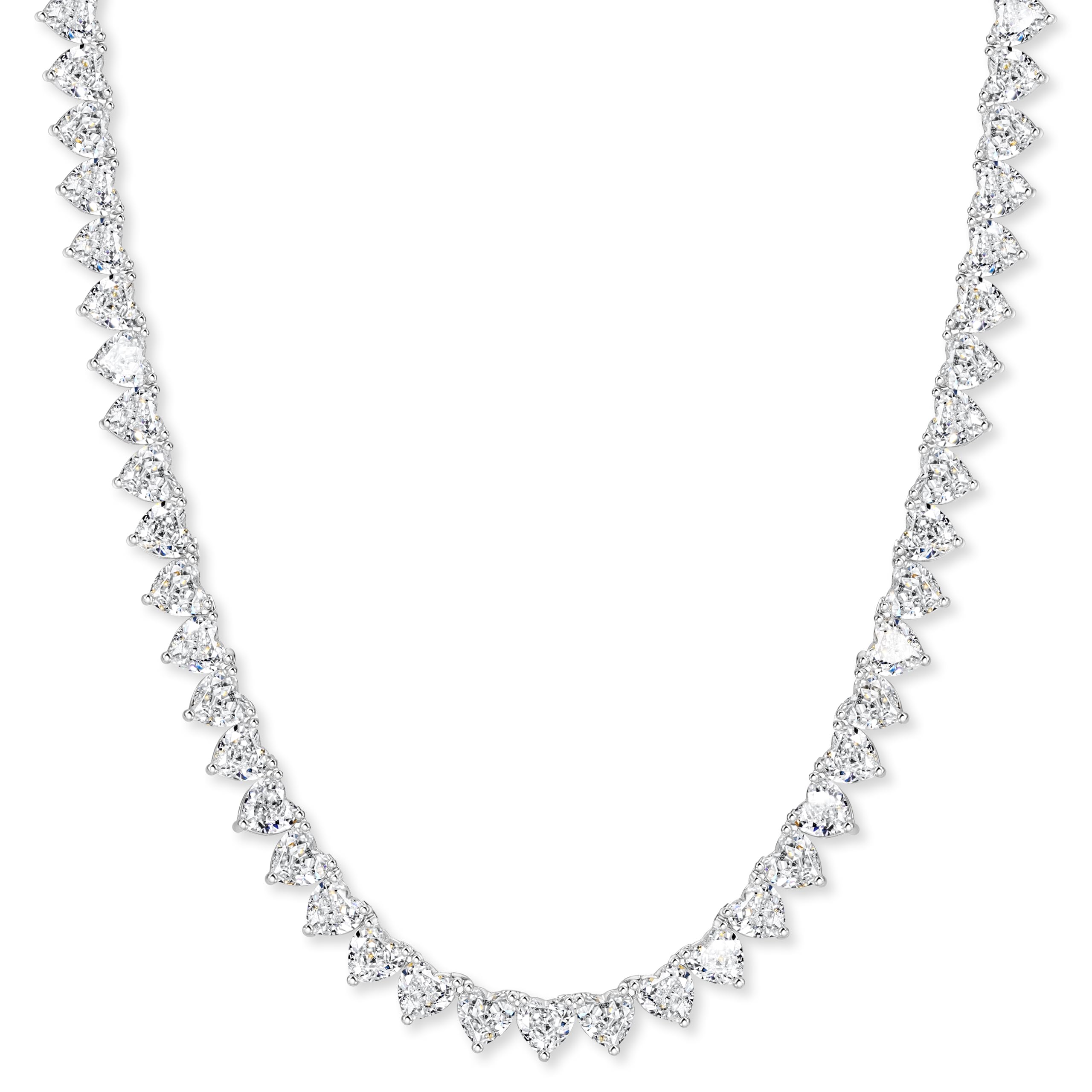 Michooyel Tennis-Halskette mit Zirkonia-Herz für Damen, Tenniskette mit CZ-Damenhalskette, 16, 18, 20 Zoll, Modeschmuck