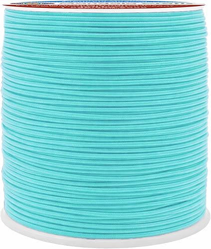 Mandala Crafts Cordón elástico aguamarina de 0.039 in para la fabricación de joyas – 109 yardas de cordón elástico redondo cuerdas elásticas para