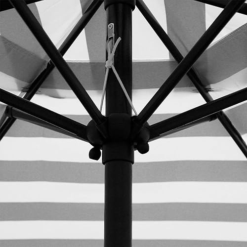 Miniatura 3 de Blissun - Sombrilla de patio de 7.5 pies, sombrilla de jardín, sombrilla de mercado para exteriores con botón de inclinación y manivela (negro y