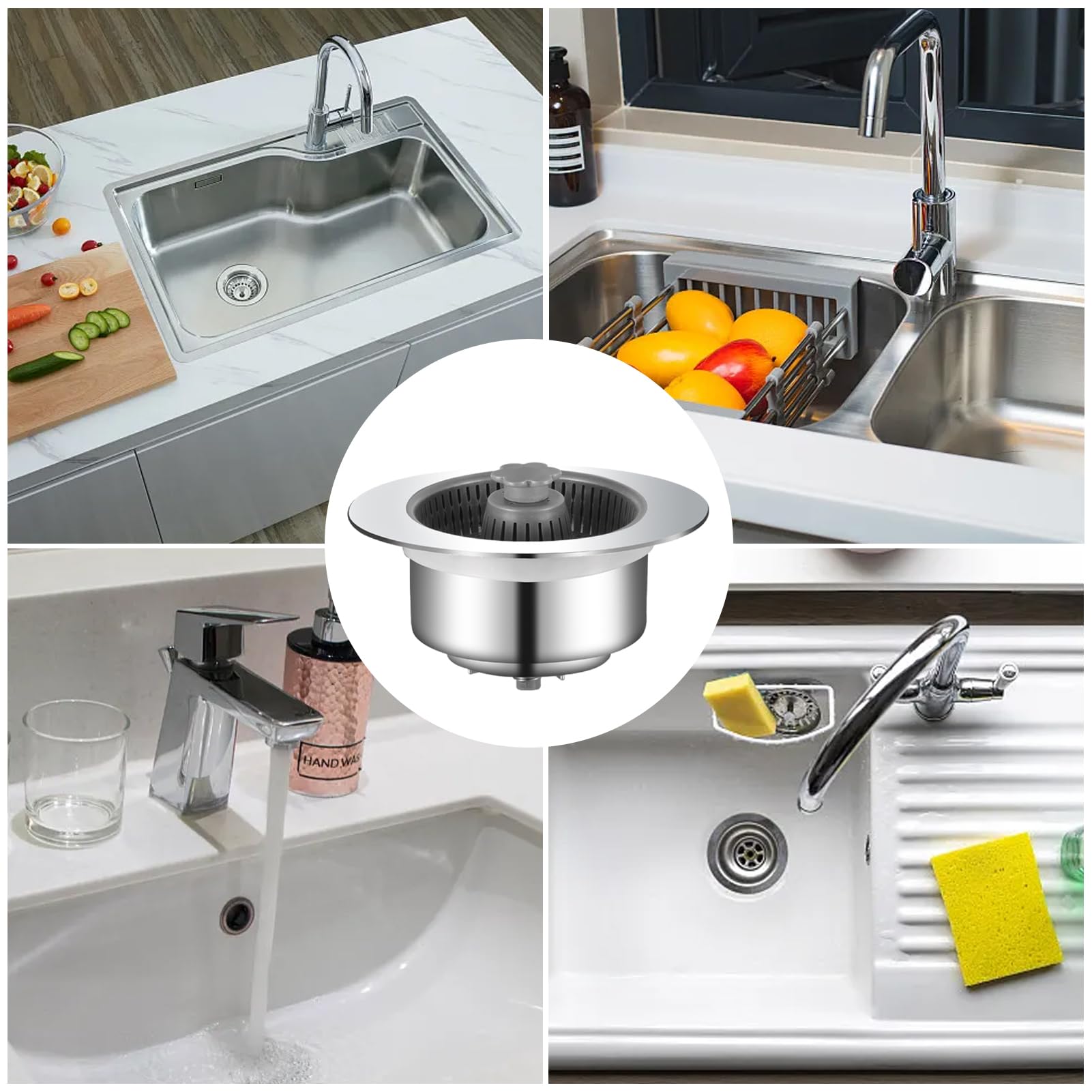 Filtre De Vidange évier Acier Inoxydable - Bloque Cheveux Et Odeurs - Pour Lavabo Salle De Bain