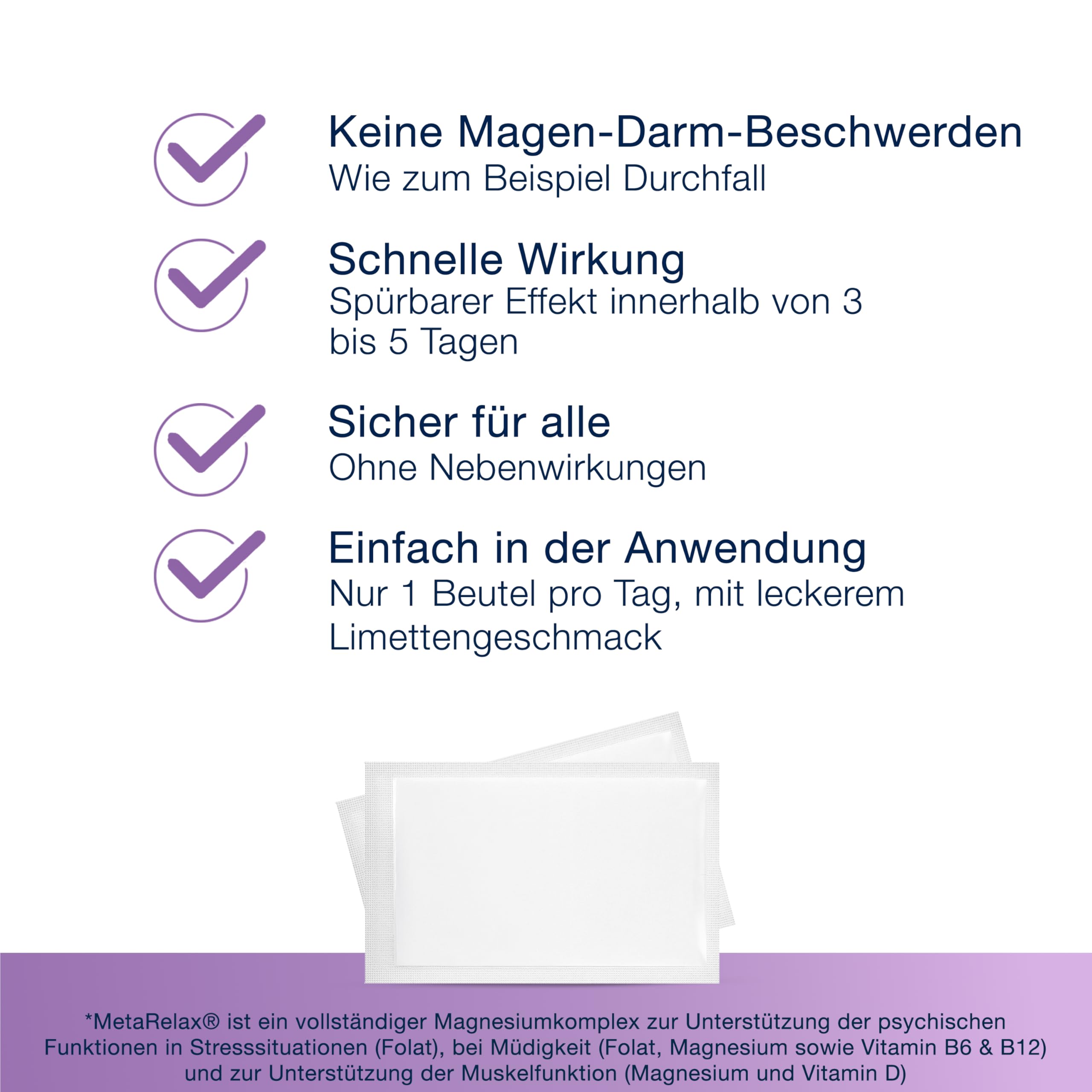 Metagenics MetaRelax Magnesium-Pulver - Limette - Zuckerfrei - 84 Beutel | Hochwertiges Magnesium-Pulver mit B-Vitaminen & D3. Trägt zur Verringerung von Müdigkeit und zu normaler Muskelfunktion bei
