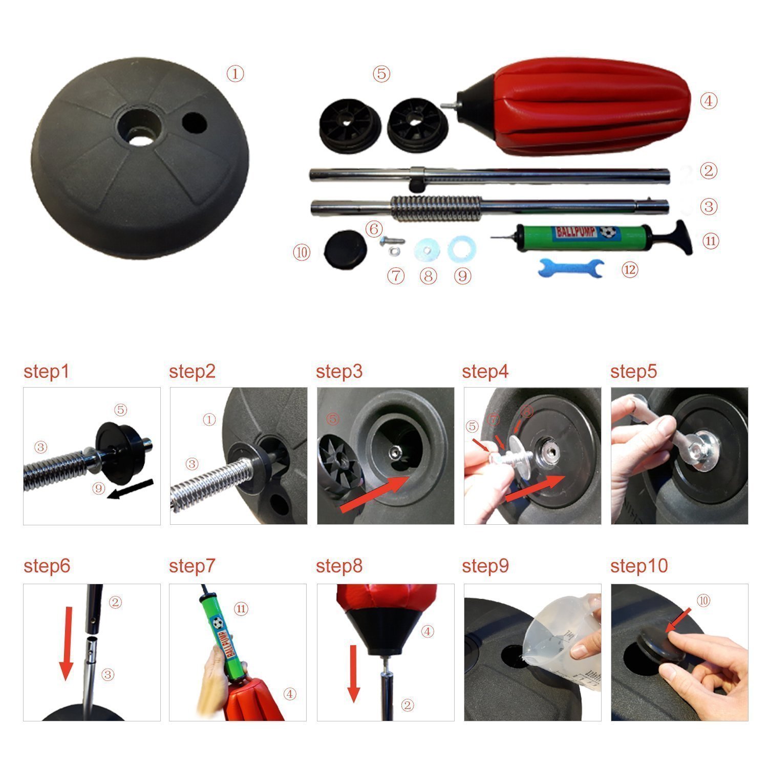 GORILLA SPORTS Punchingball Punchingball Standboxsack für Erwachsene