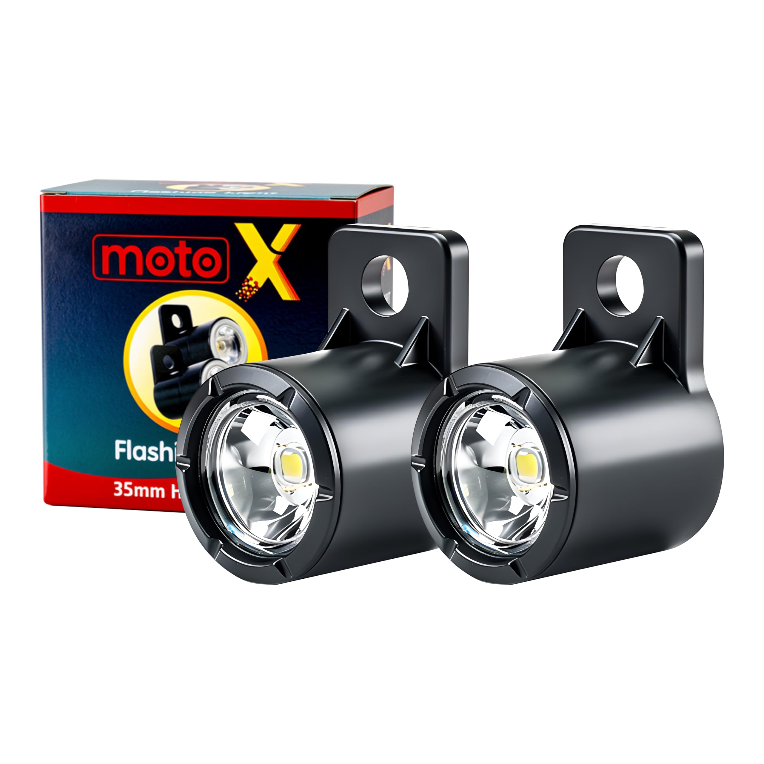 Moto X 35mm Universal Motorcycle Flashing LED Auxiliary Light - 12V DC, IP68 Waterproof Compatible With harley davidson x440-image-27