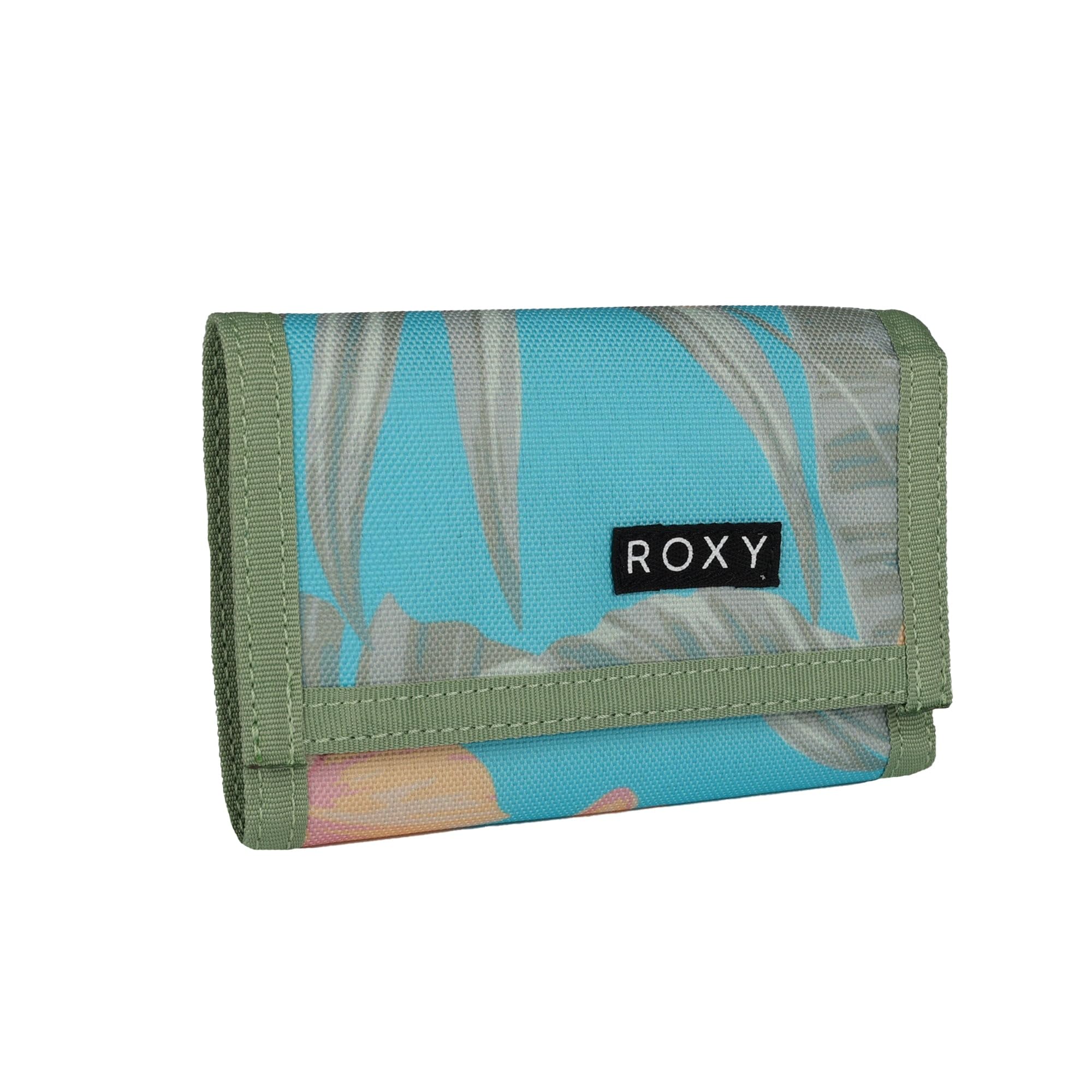 Roxy Wallet | Trifold | Lightweight | Hook and Loop Closure | Retro | Recycled Materials, Small Beach - Ocean Spray, One Size, Beach Trifold Wallet | Card Slots | Lightweight | Eco-Friendly | Change