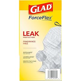 Glad ForceFlex Tall Kitchen Drawstring Trash Bags, 13 Gal, Fragrance Free, 80 Ct (Package May Vary)