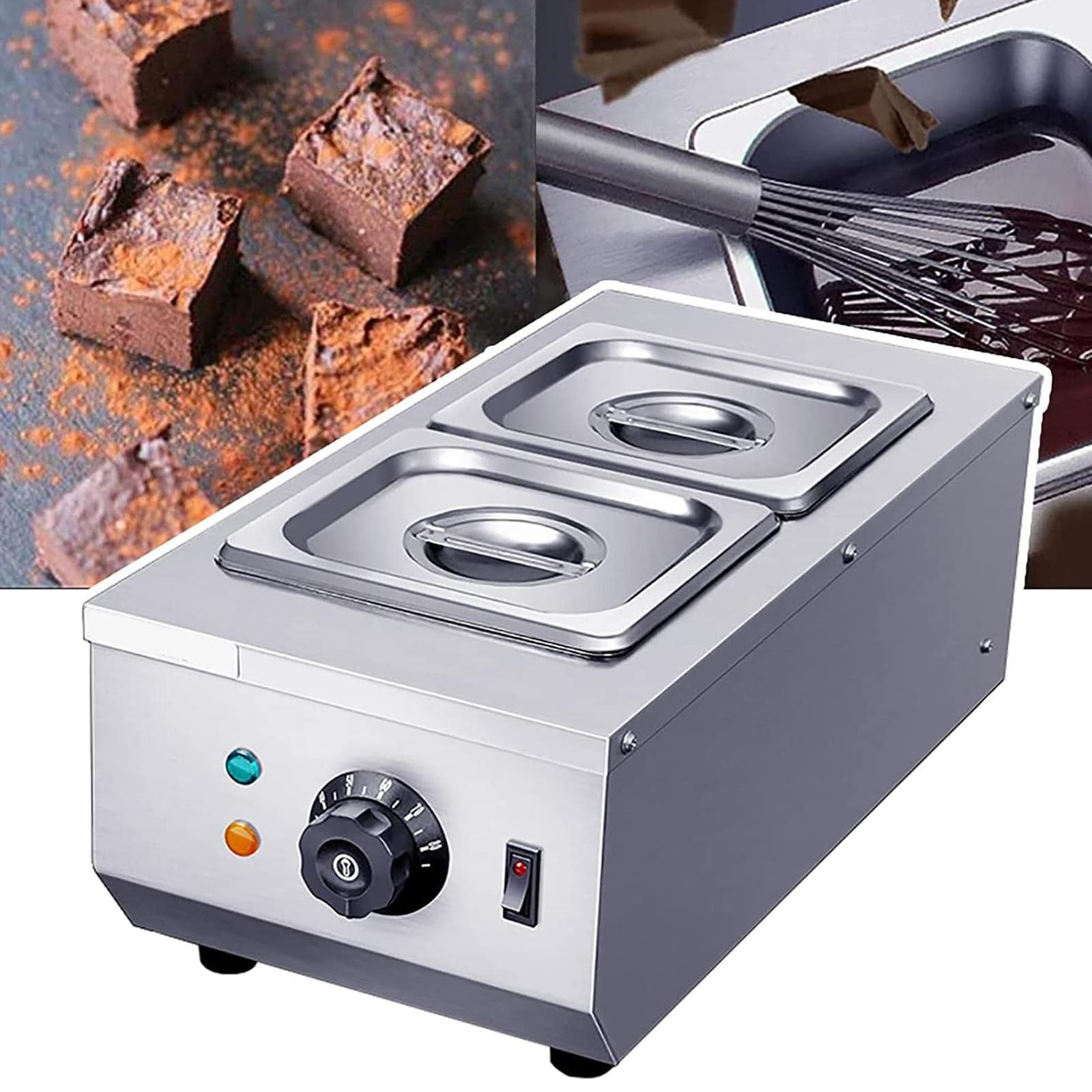 Tempéreuse de Chocolat, Machine à Fondre de Chocolat Professionnelle 2/3 30~80 °C, Commande de Bouton pour Une Utilisation à la Maison ou en Boulangerie (A)