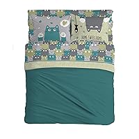 PENSIERI DELICATI Completo Letto Matrimoniale 100% Cotone, Completo Lenzuola Matrimoniali