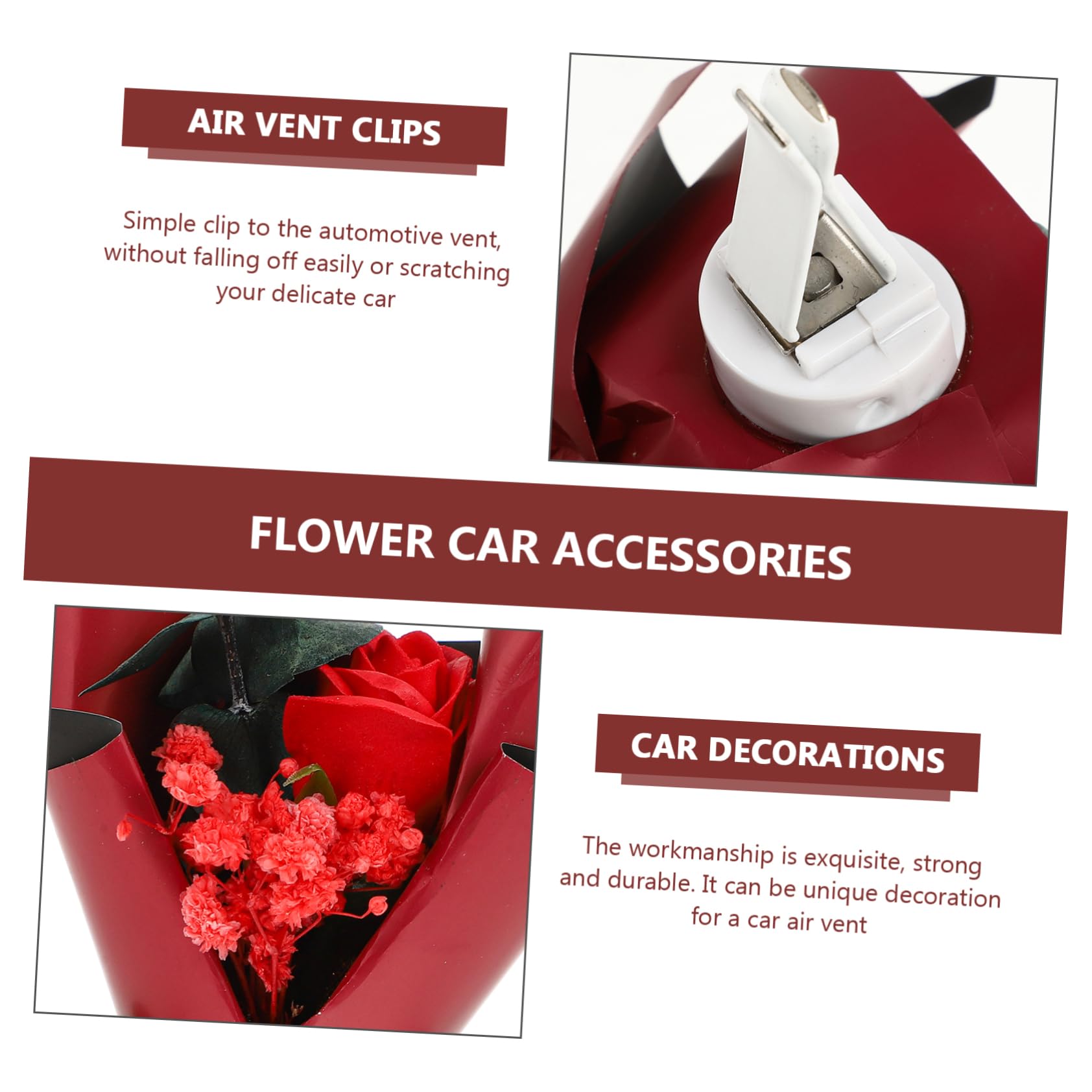 Gatuida 5pezzi Fioriera Per Auto Con Clip Aromatica Decorazione Interni Auto Con Fiori Secchi Profumazione Per Ufficio e Casa Accessorio Versatile Per Ogni Occasione