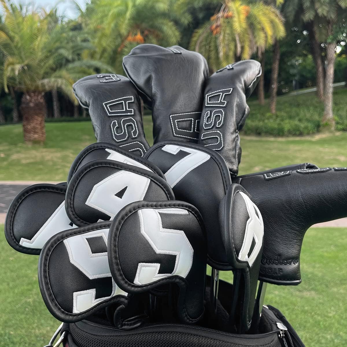 Montale Golf Iron Covers 10pcs, Golf Iron Head Covers Leather Golf Iron Covers Set Colorful Golf Iron Headcovers,Golf Club Head Covers for Iron Customize & Non-Customiz