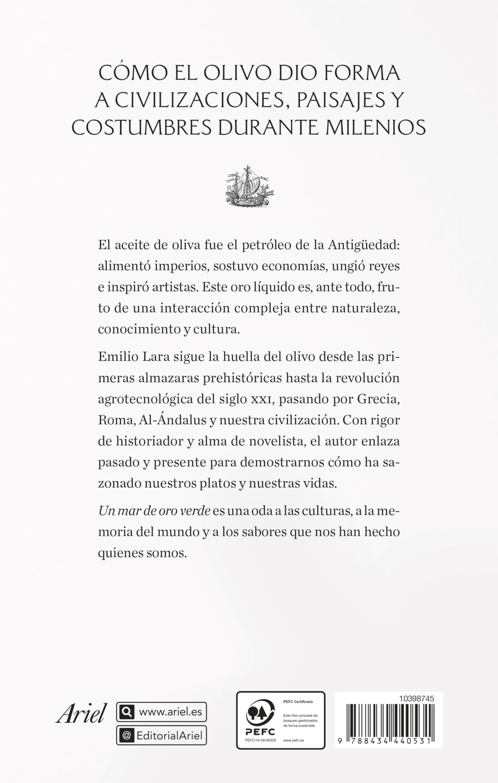 Un mar de oro verde: Historia cultural del aceite de oliva (Ariel)