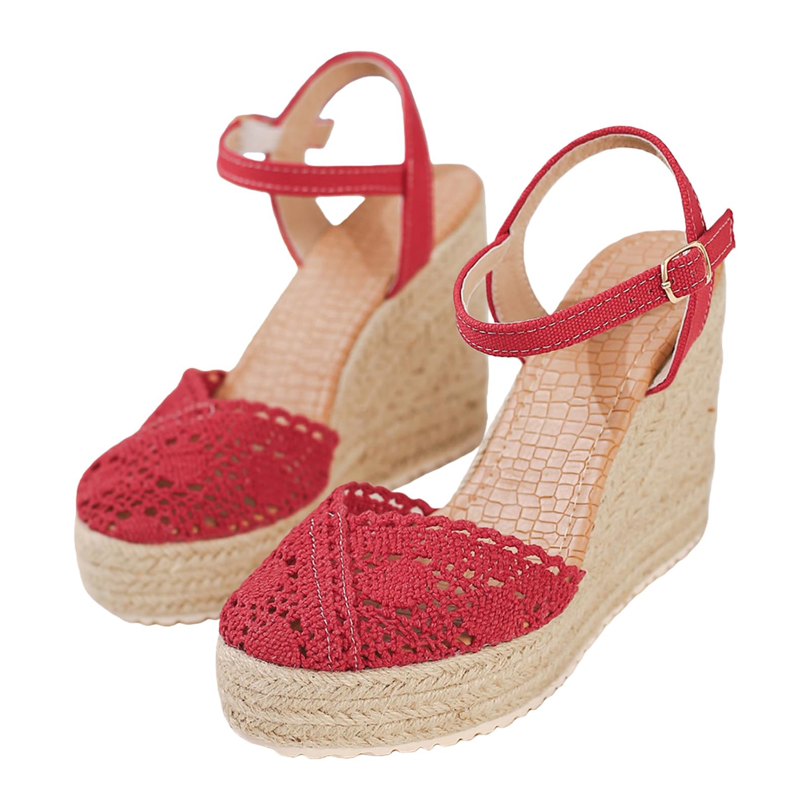 Generico Sandales Femme Compensé Confortables LéGèRes AntidéRapantes Semelle Souple Respirantes Chaussures Femme éTé éLéGantes Mules Support Coupe Large Ville Vacances