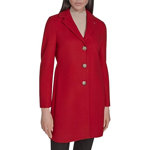 Calvin Klein Women's Classic Faux Wool Overcoat – Long Button Front Winter Jacket