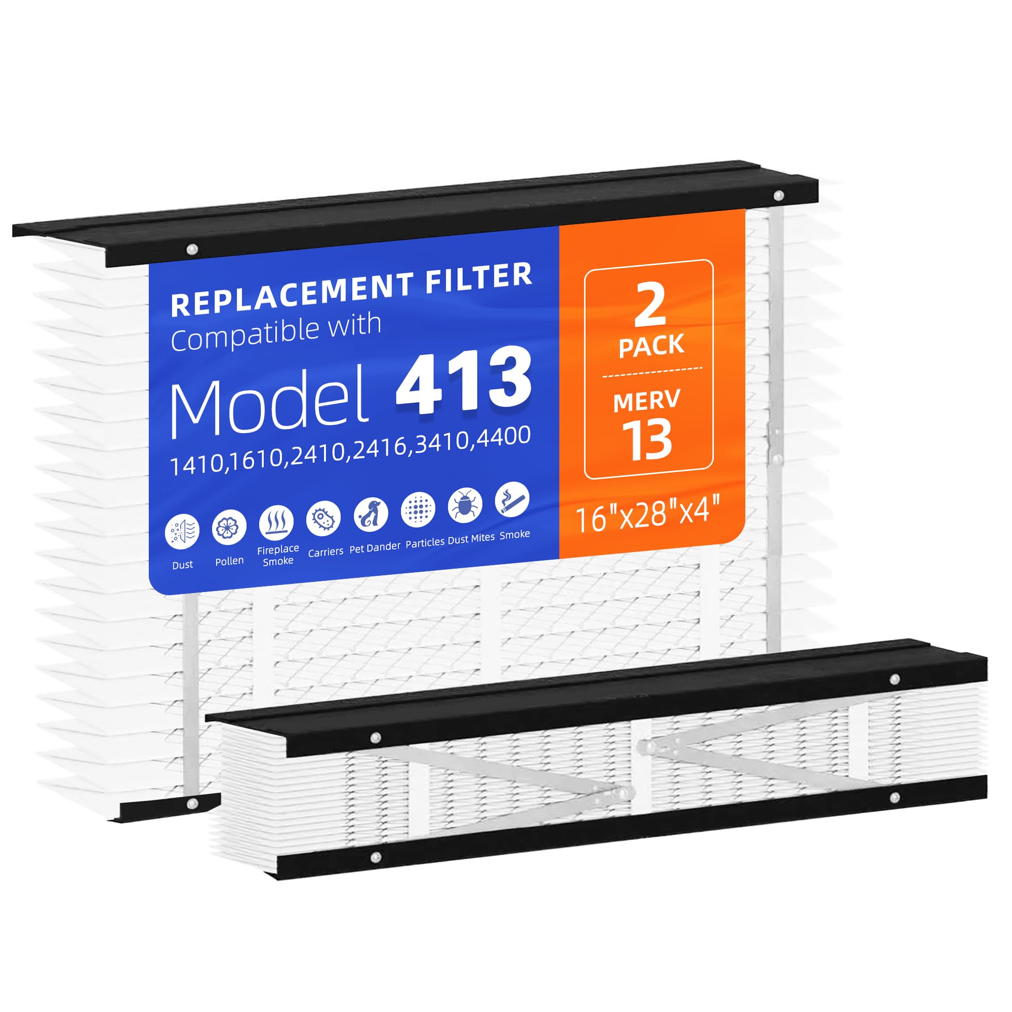 2 Pack 413 Replacement Filter, Compatible with AprilAire 413 Whole