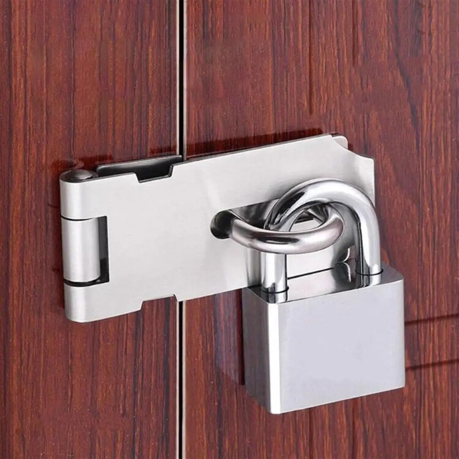 Cadenas à moraillon 90 degrés en acier inoxydable noir mat avec vis
