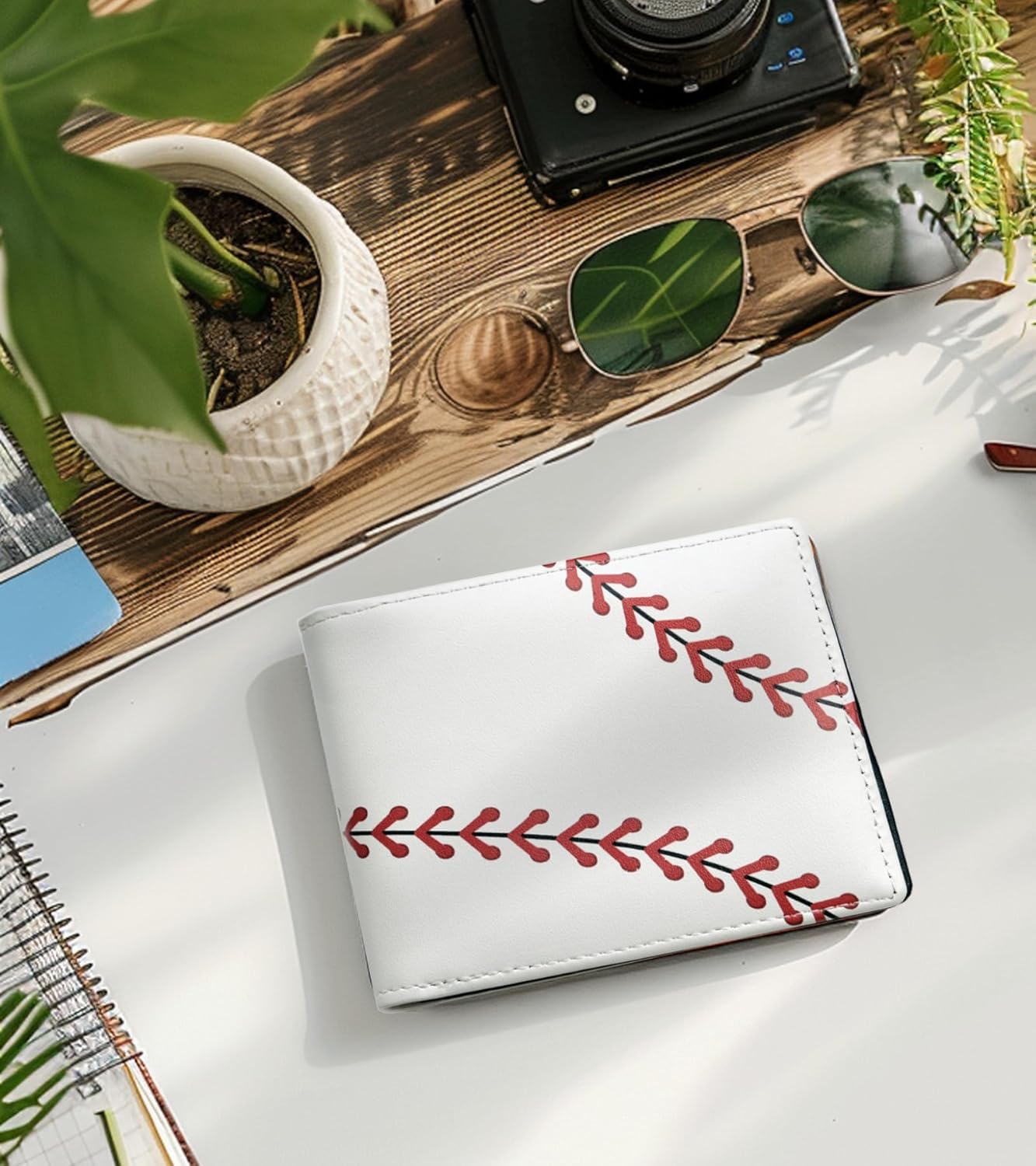 Credit Card Holder Wallet Rfid Blocking Kids Boys Bifold Teen Cool Cute for Cash with ID Window Cardholder Teenage Teenager, Baseball - Image 5