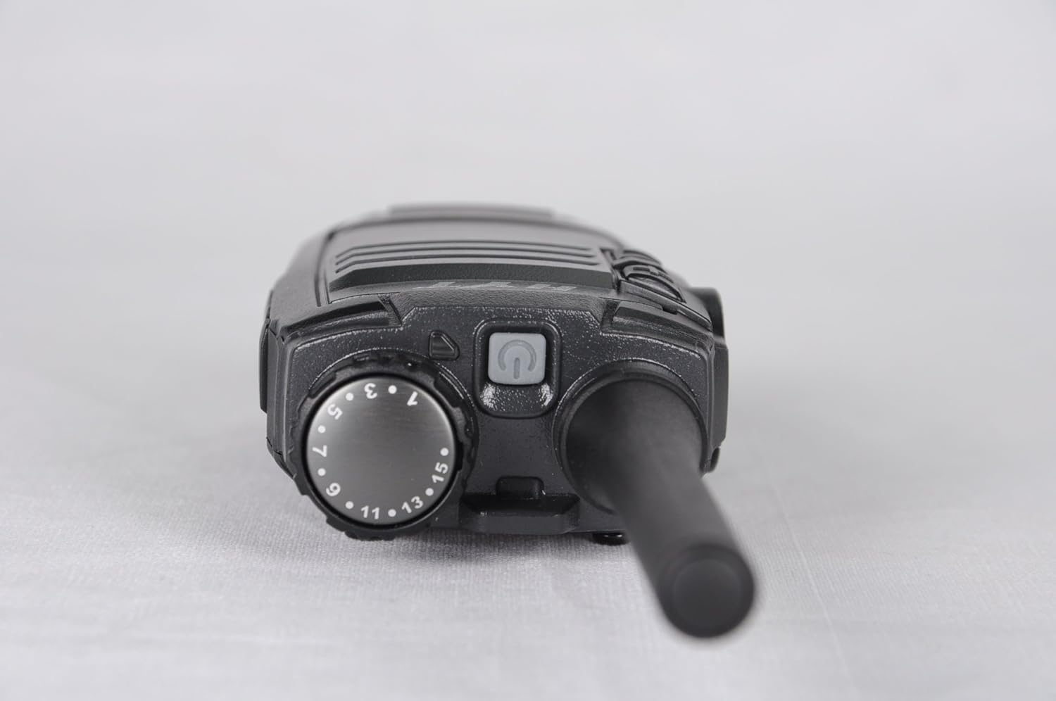 Top view of Hytera TC-320U-1 radio with channel knob and power button