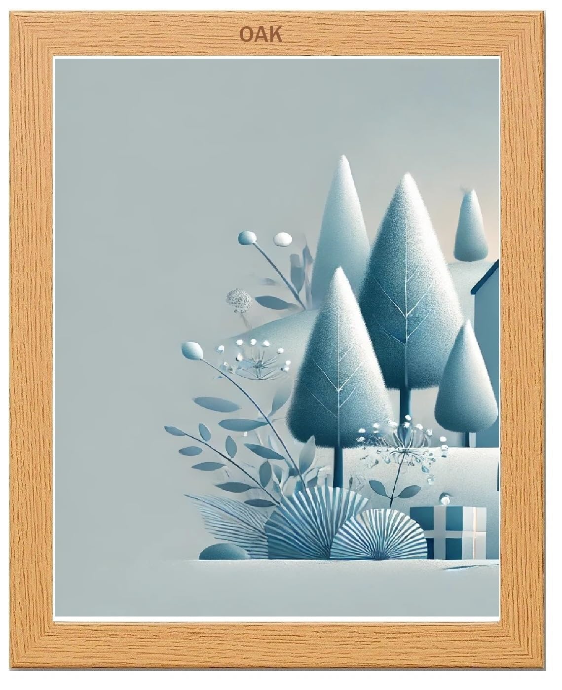 White, Black, Oak, Silver Photo, Picture Frame (Modern, Oak, 19x13Inch)