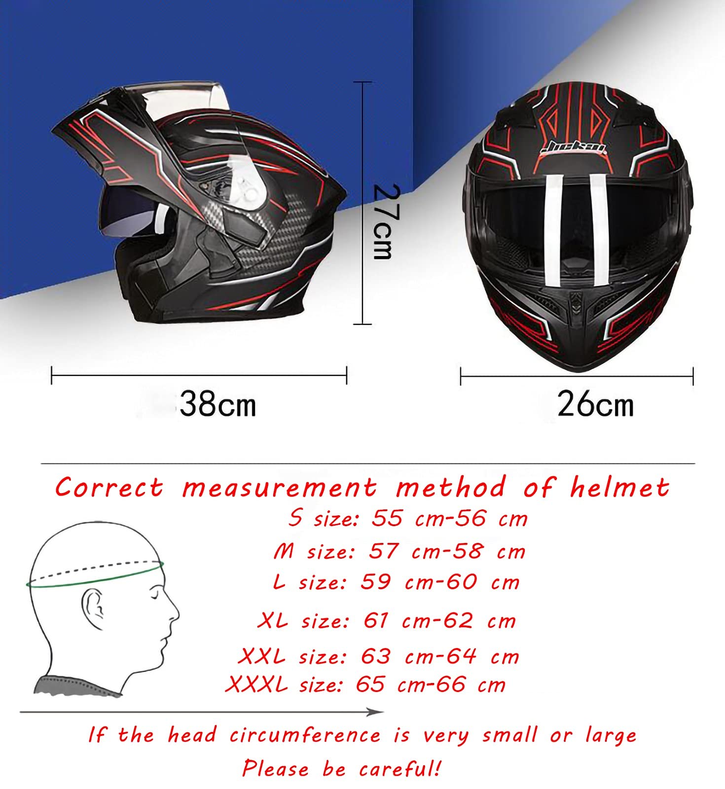Visiera Antiappannamento Bluetooth Flip-Up Casco Casco Moto Casco Integrale Vivavoce, Antirumore, Risposta Automatica Casco Certificato ECE/DOT K,M=(57-58CM)