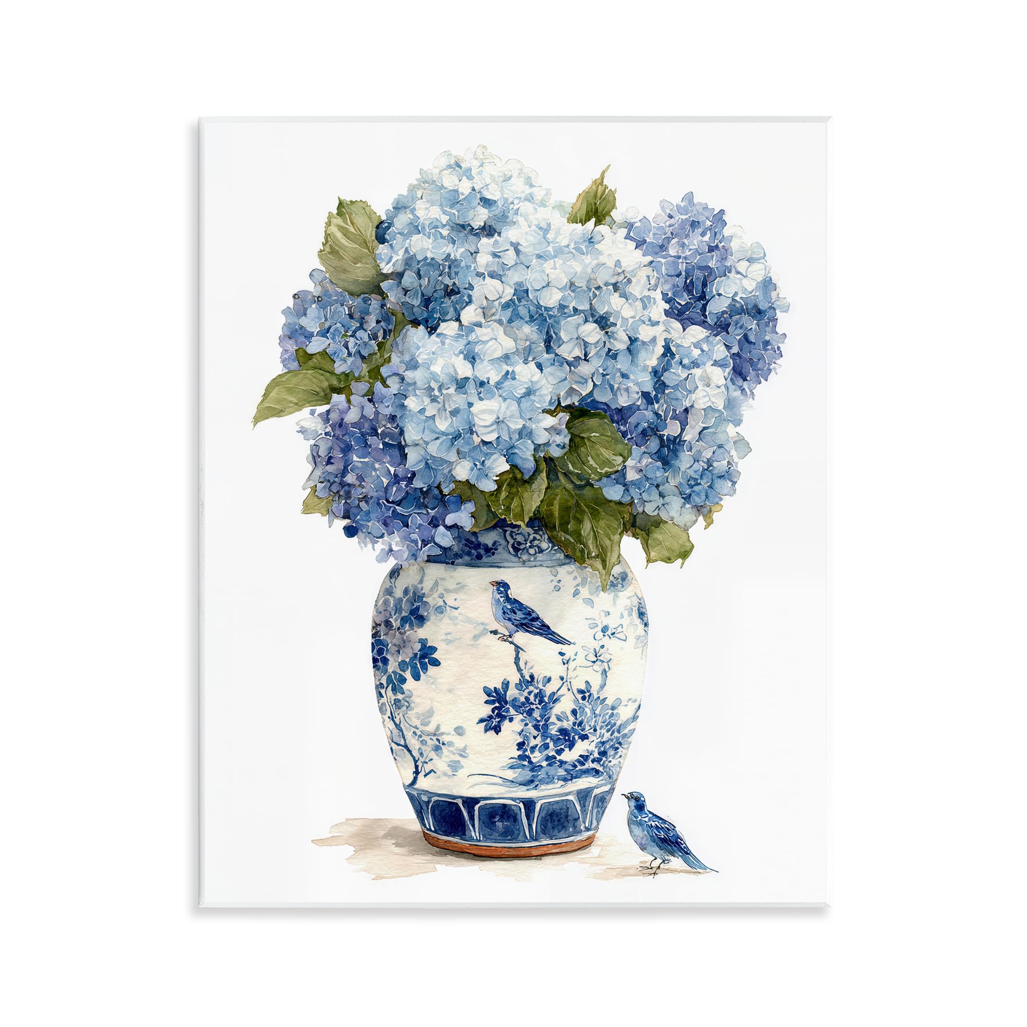Stupell Industries Unframed 'Blue Bird & Hydrangea Vase'| Wall Plaque Art
