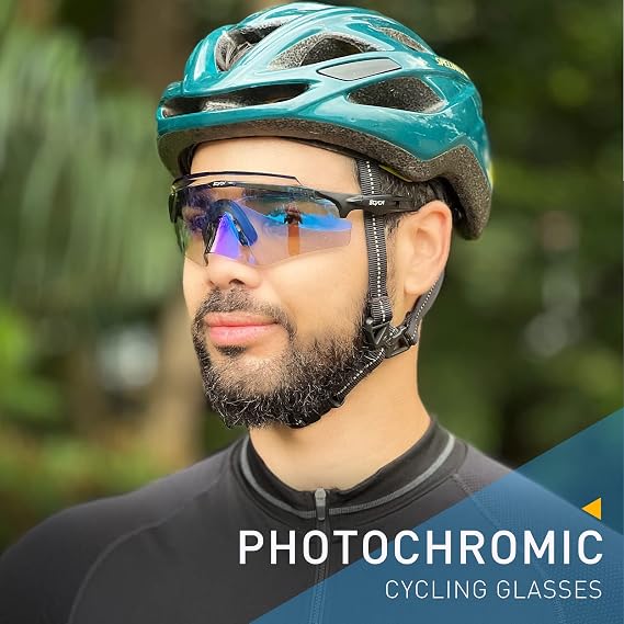SCVCN Photochromic Cycling Glasses Men Women Wrap Around Sports Sunglasses HD MTB Bicycle Riding Mountain Bike Sunglasses S25