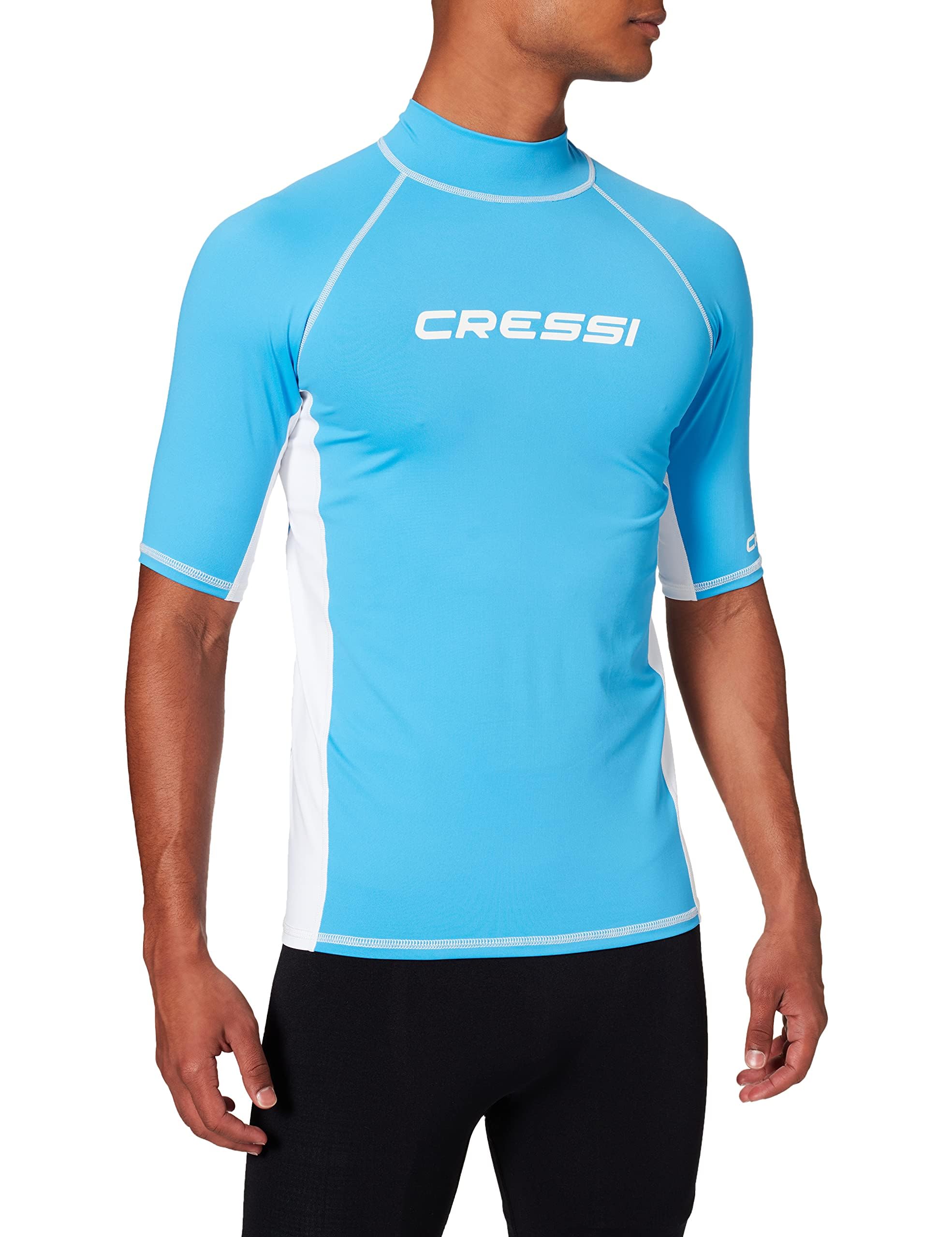 Cressi Rash Guard Uomo - Maglia UV 50+ Maniche Corte, Nero/Rosso, Taglia XL