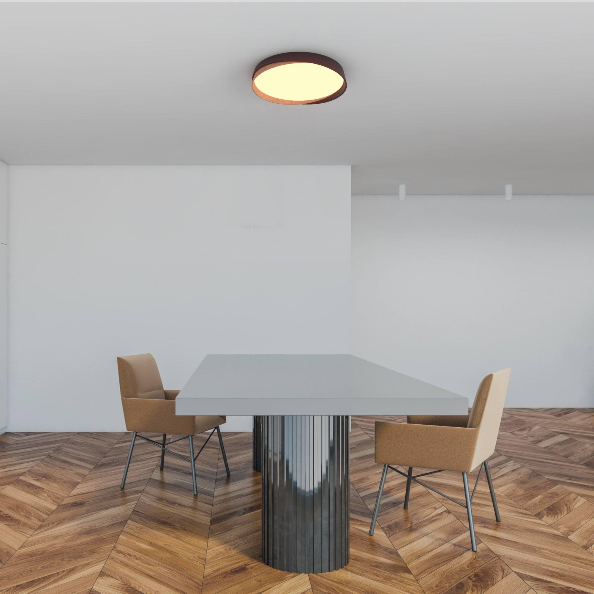 B·LED BARCELONA LED - Lámpara de techo LED tipo plafón CCT 36W - Efecto madera - ø50cm - IP22