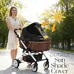 Baby Stroller Universal UPF 50+ Sun Protector Shade Blackout Cover Pushchair Shield Canopy Pram Rain Sunshade With See Through Extender Accessory Easy Installation