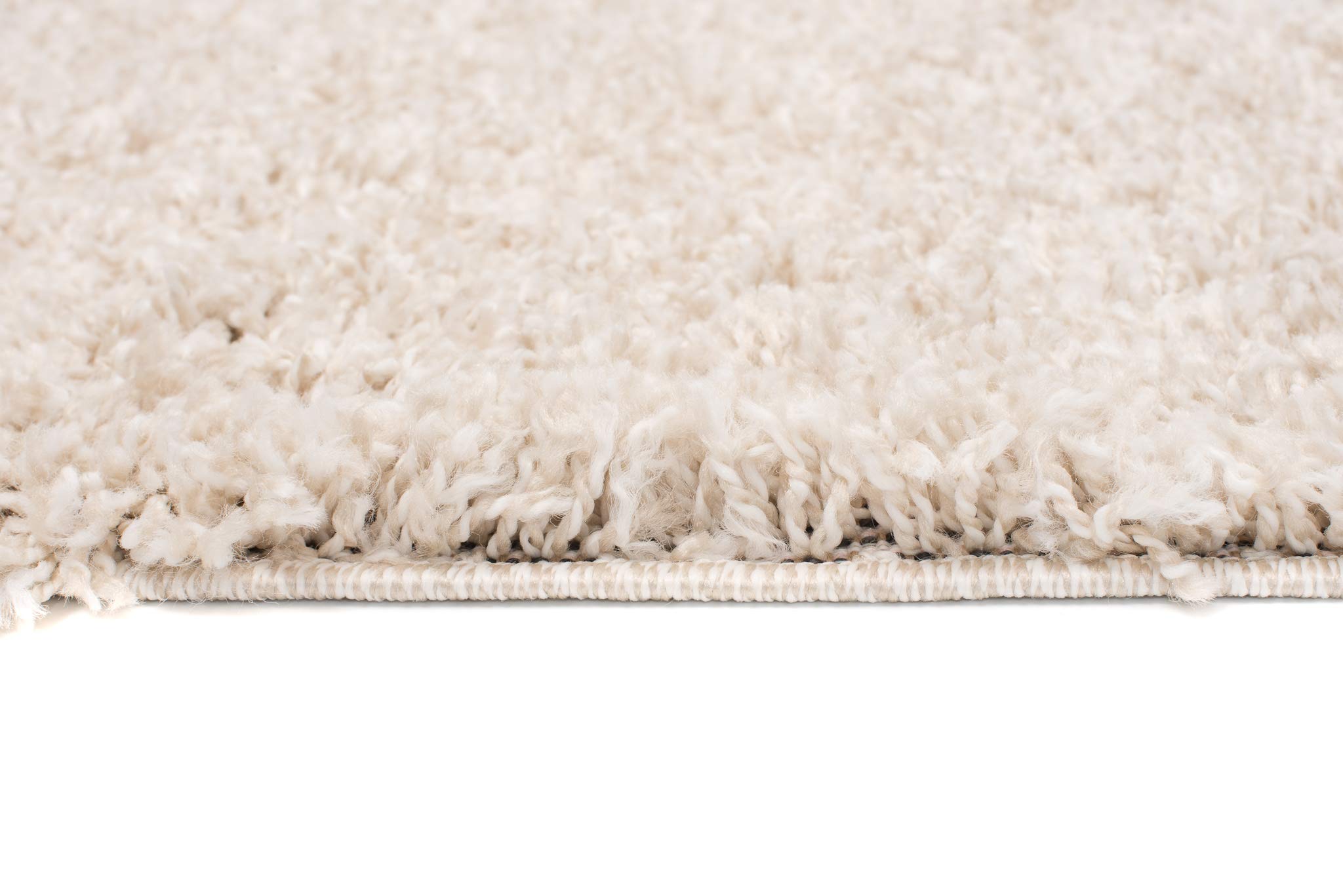 TAPISO Essence Carré Tapis Shaggy Poils Longs Moderne Beige Uni Tapis Salon Chambre Adulte Enfant Descente de Lit Moelleux Super Soft Epais Oeko-TEX 200 x 200 cm